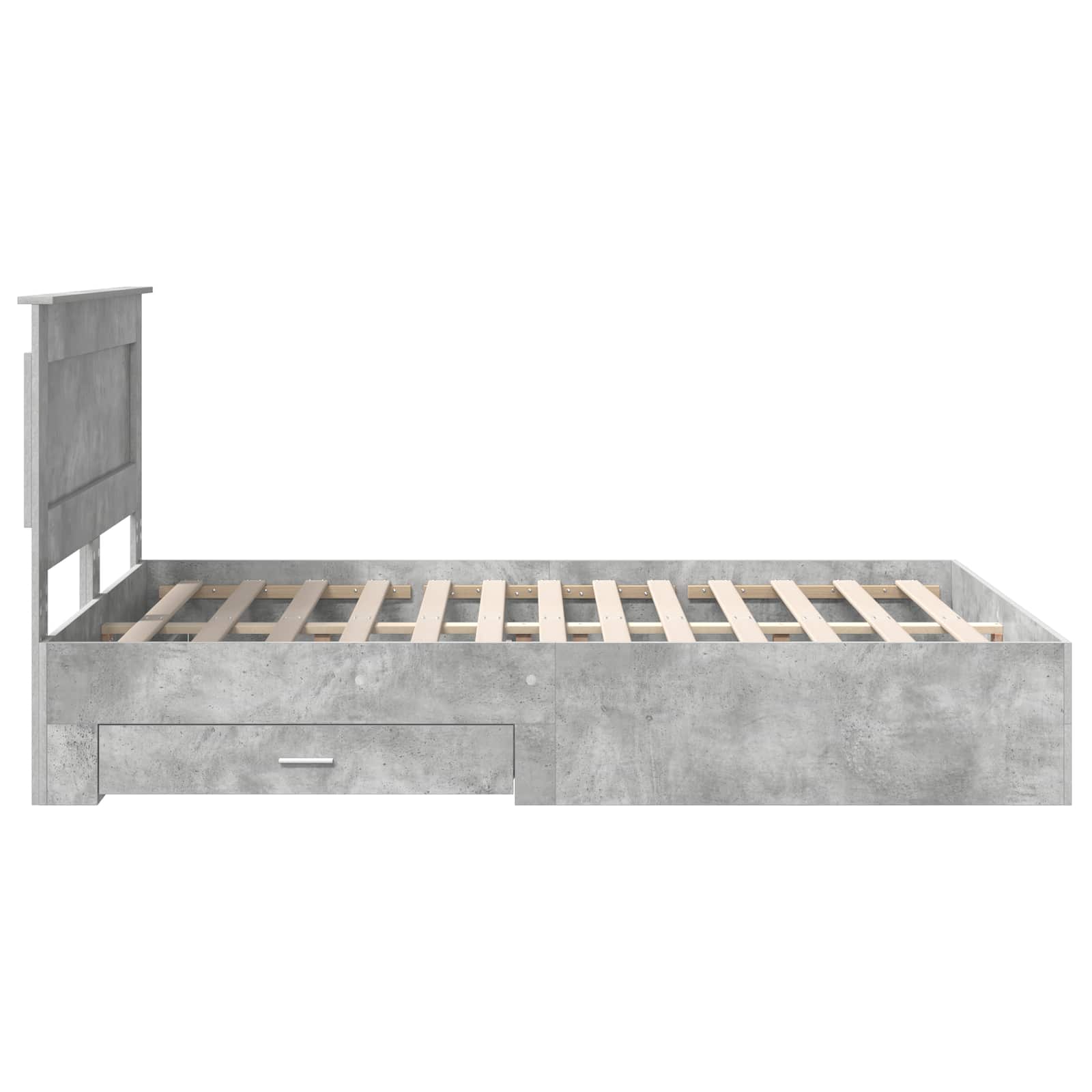Cadre de lit Gris béton 160 x 200 cm Bois d'ingénierie - XIOS