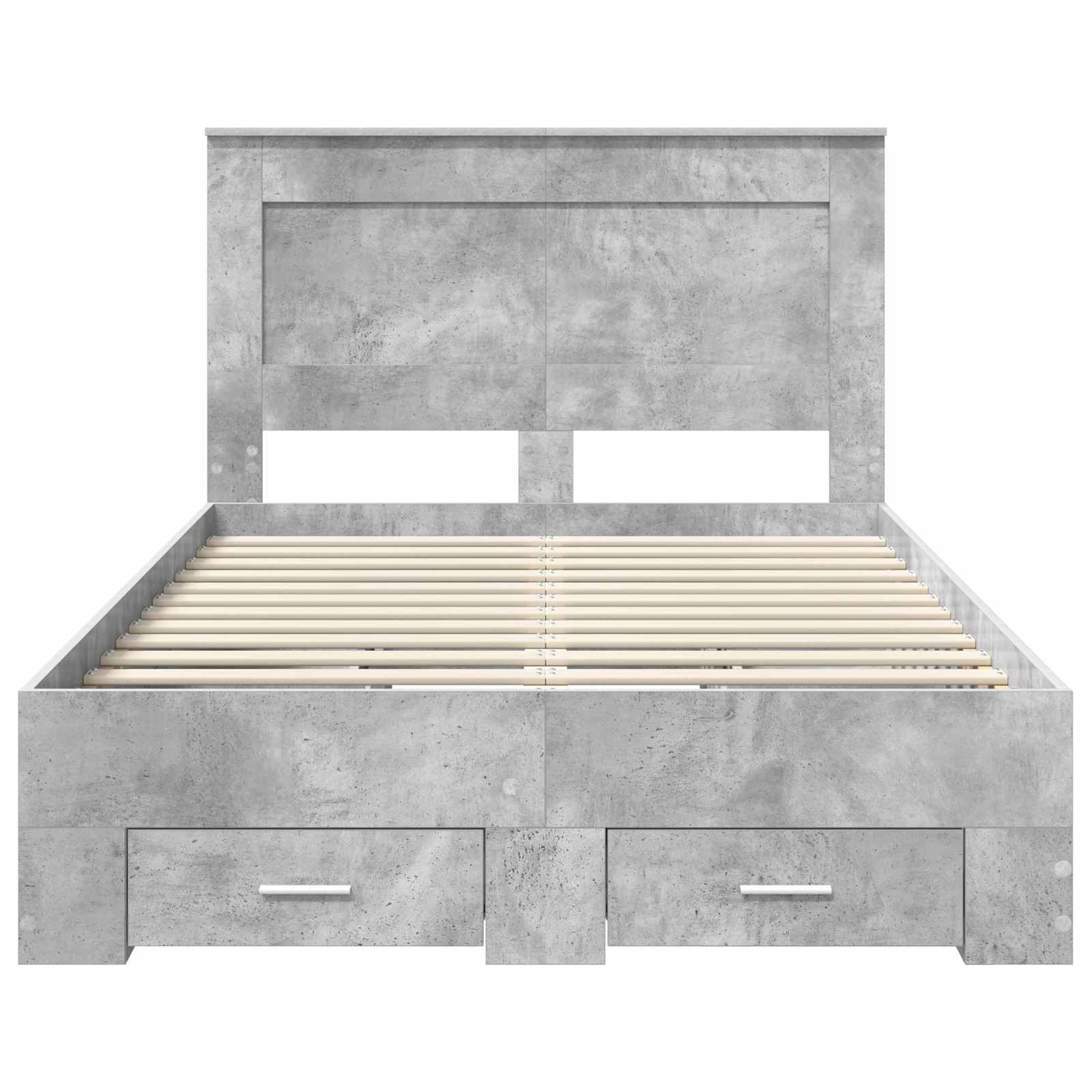 Cadre de lit Gris béton 135 x 190 cm Bois d'ingénierie - XIOS