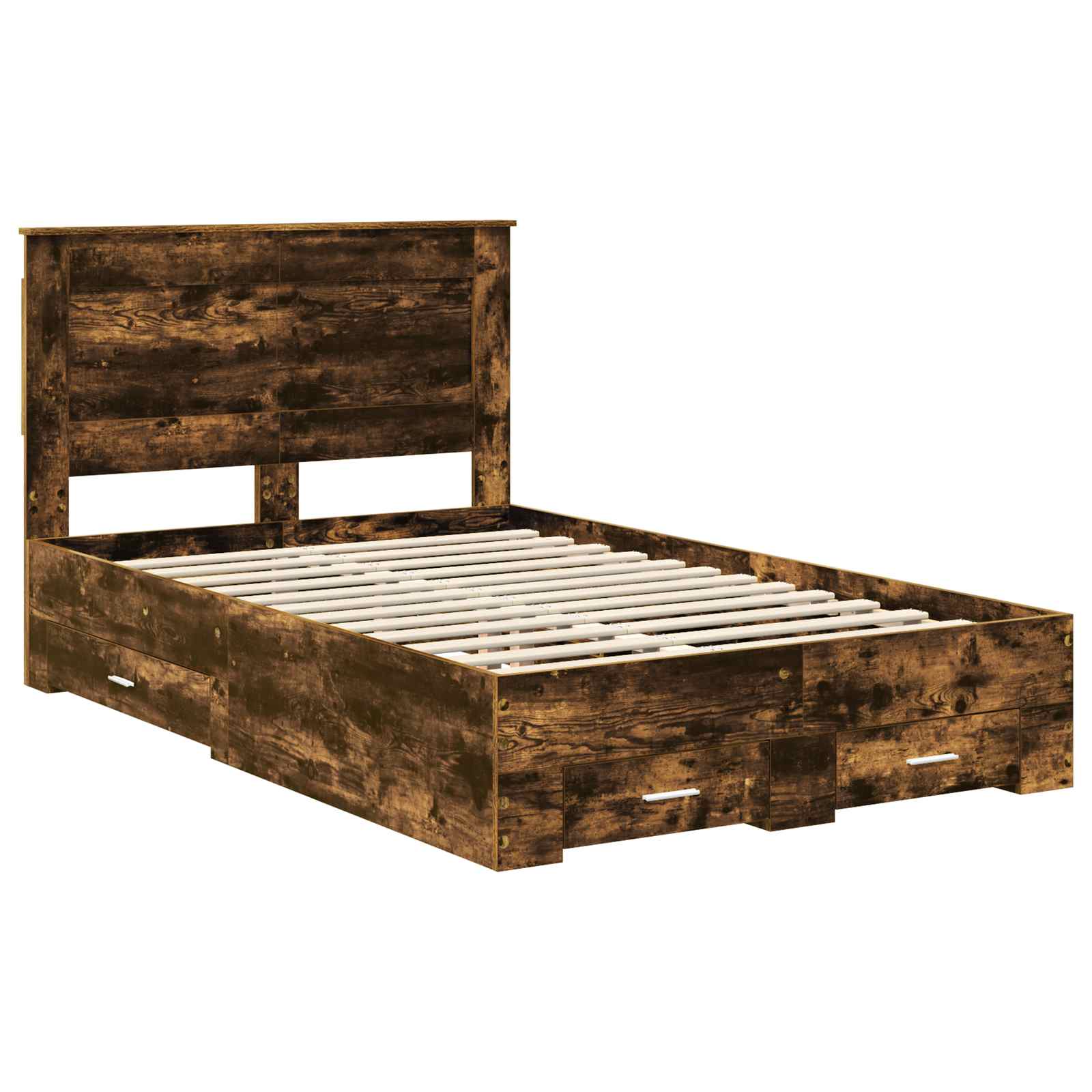 Cadre de lit Chêne fumé 135 x 190 cm Bois d'ingénierie - XIOS
