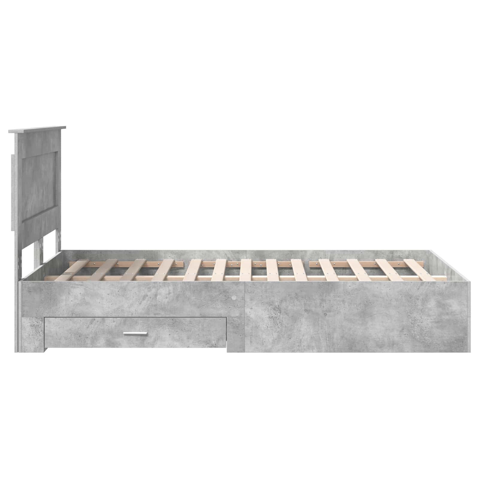 Cadre de lit Gris béton 120 x 190 cm Bois d'ingénierie - XIOS