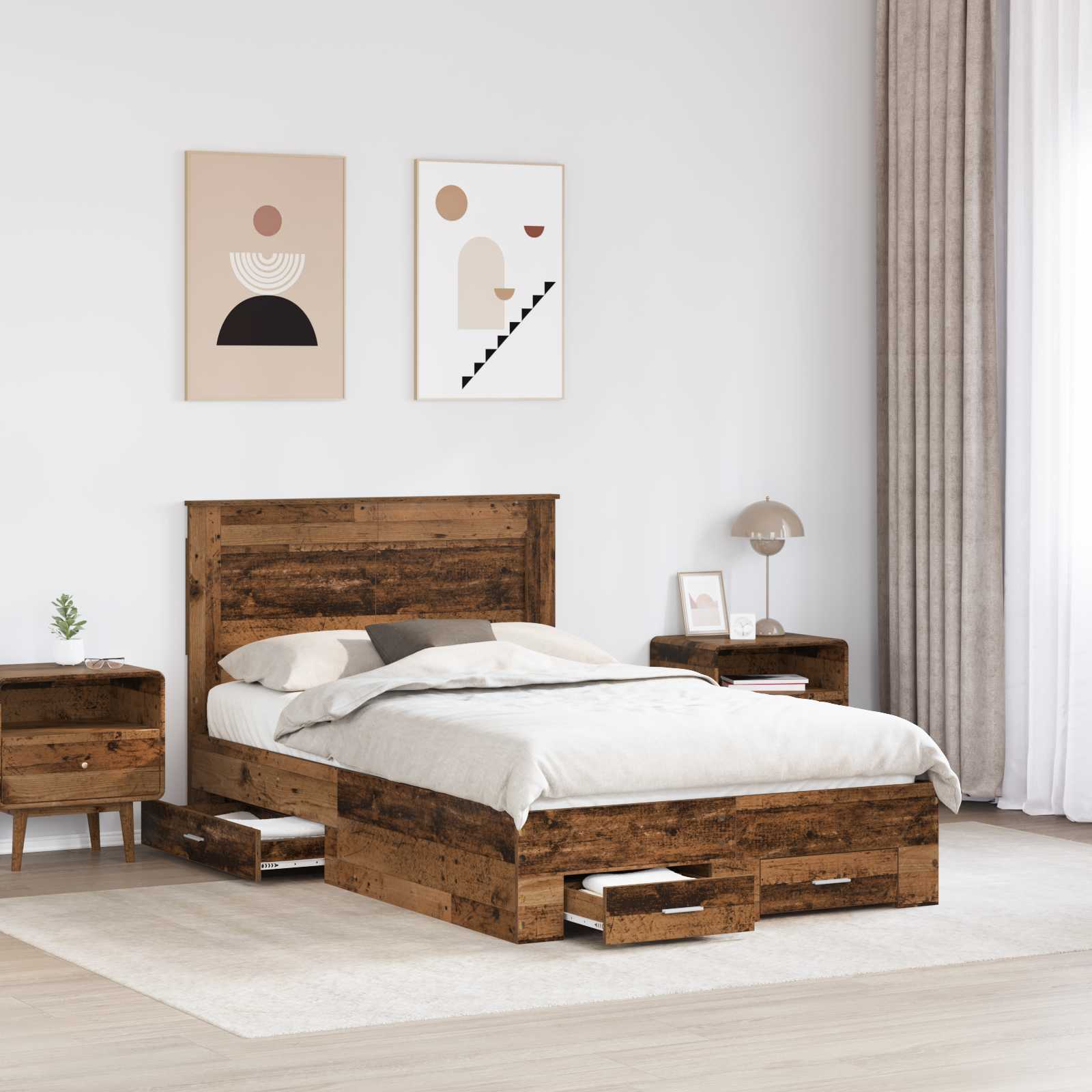 Cadre de lit Bois ancien 120 x 190 cm Bois d'ingénierie - XIOS
