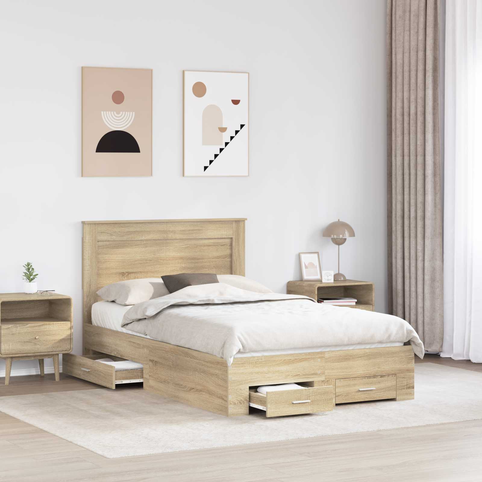 Cadre de lit Chêne Sonoma 120 x 200 cm Bois d'ingénierie - XIOS