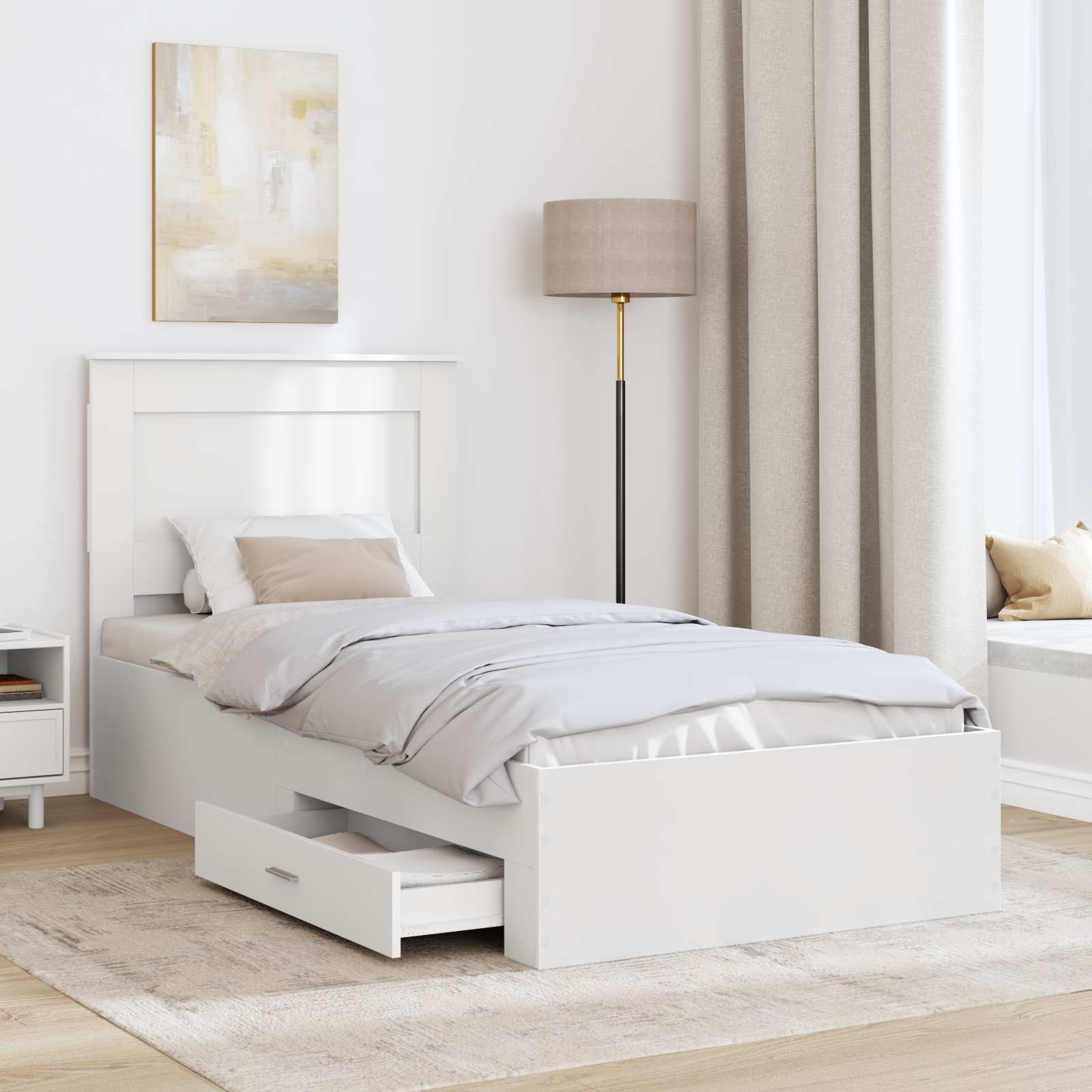 Cadre de lit avec tiroir avec tête de lit Bois d'ingénierie - XIOS