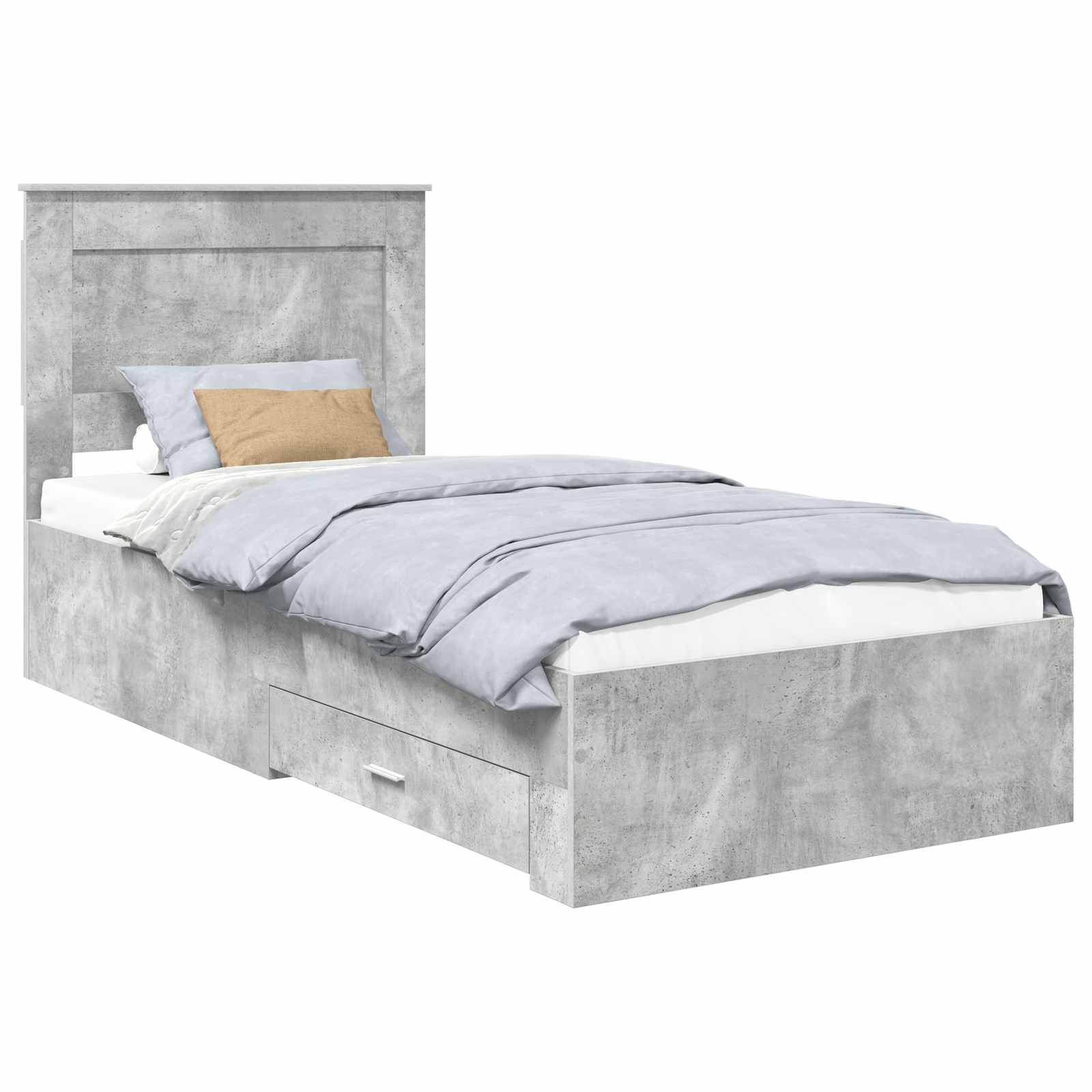Cadre de lit Gris béton 90 x 200 cm Bois d'ingénierie - XIOS