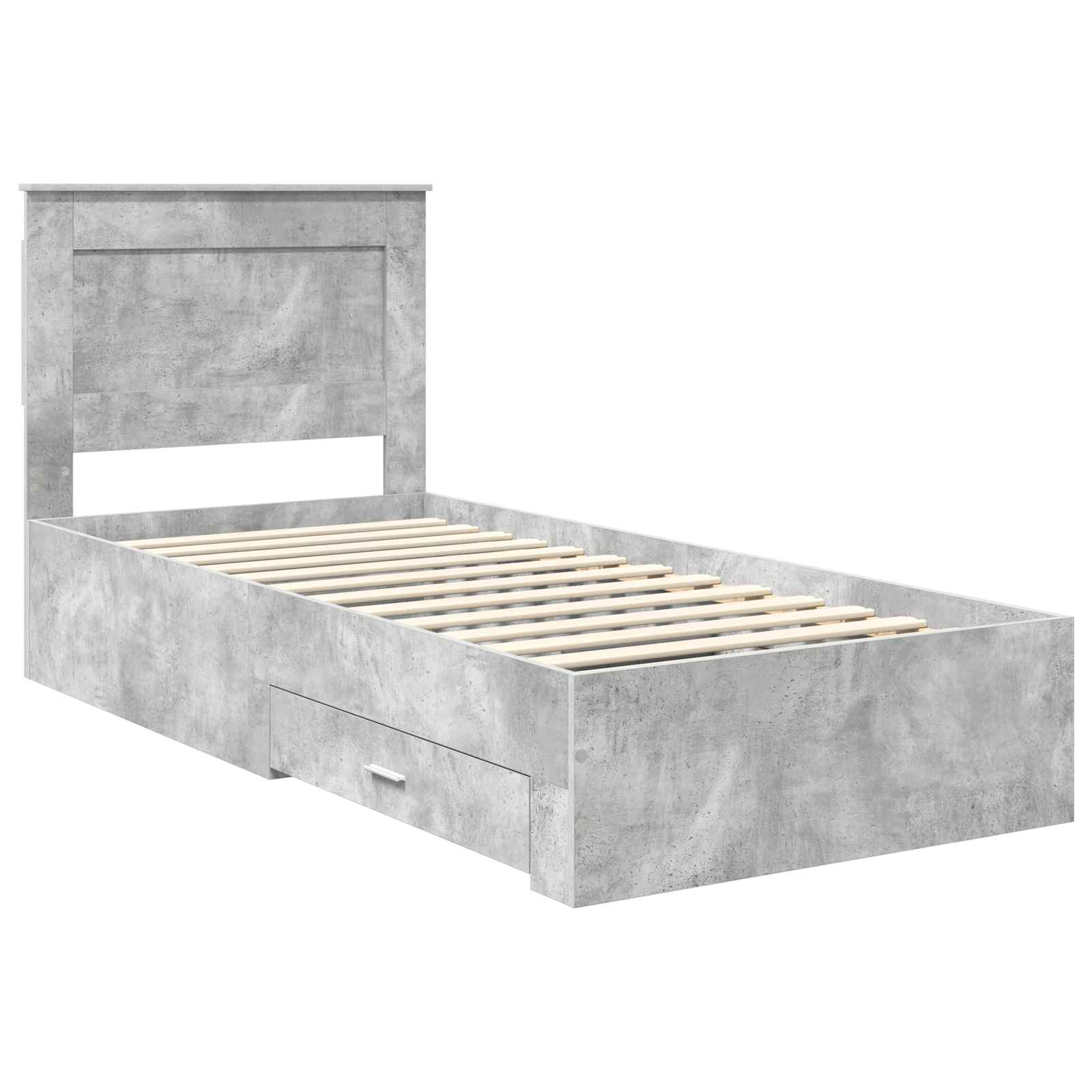 Cadre de lit Gris béton 90 x 200 cm Bois d'ingénierie - XIOS