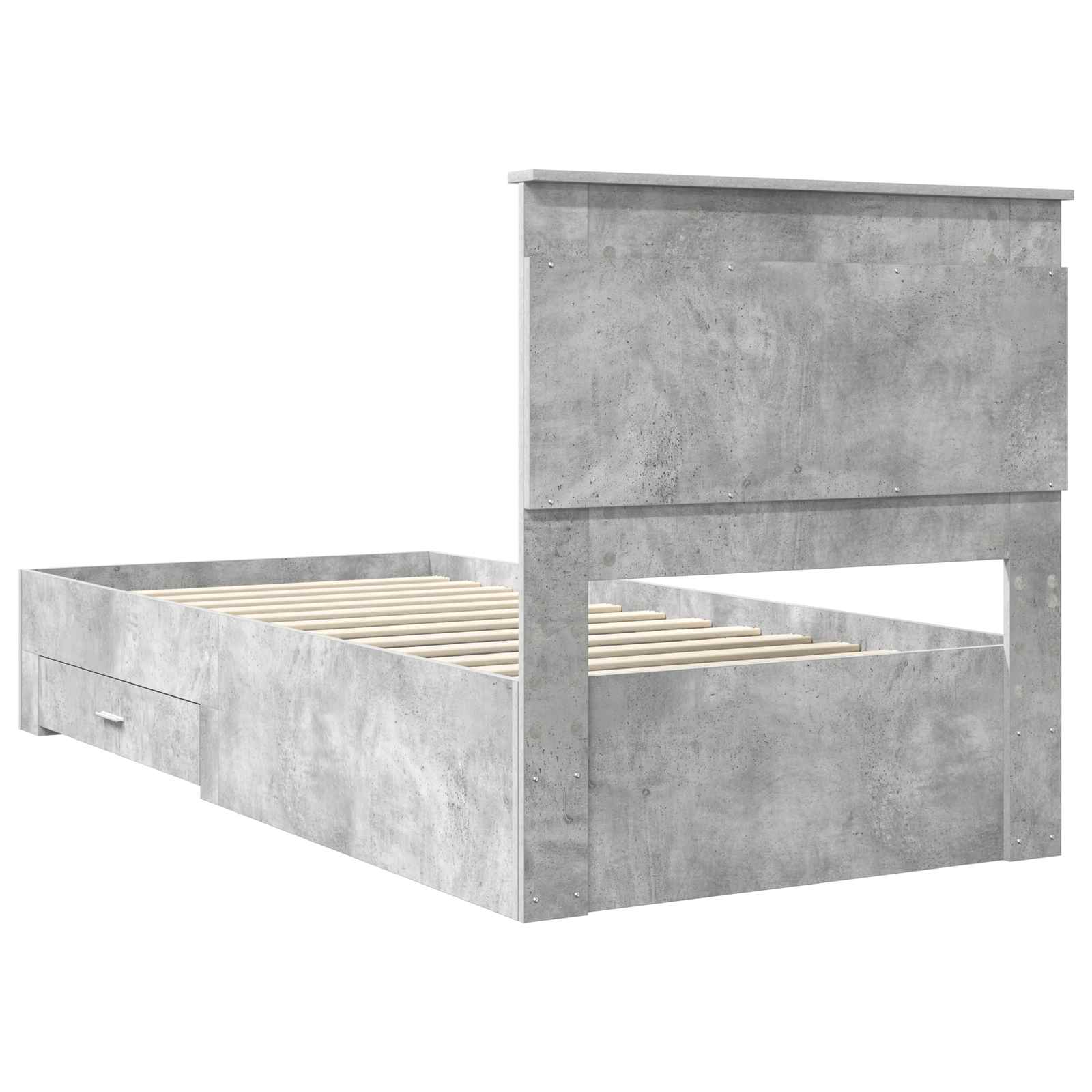Cadre de lit Gris béton 90 x 200 cm Bois d'ingénierie - XIOS