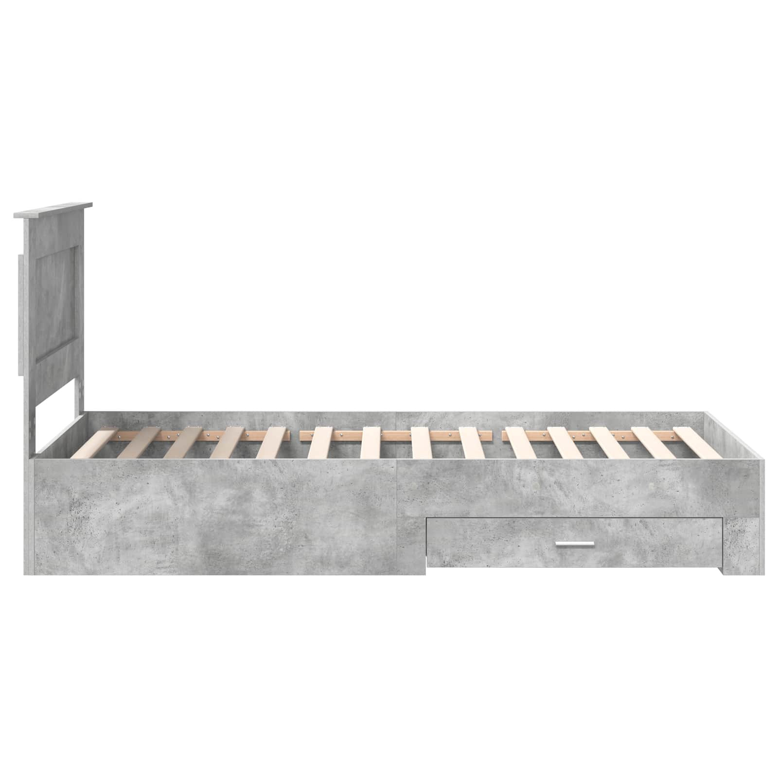 Cadre de lit Gris béton 90 x 200 cm Bois d'ingénierie - XIOS