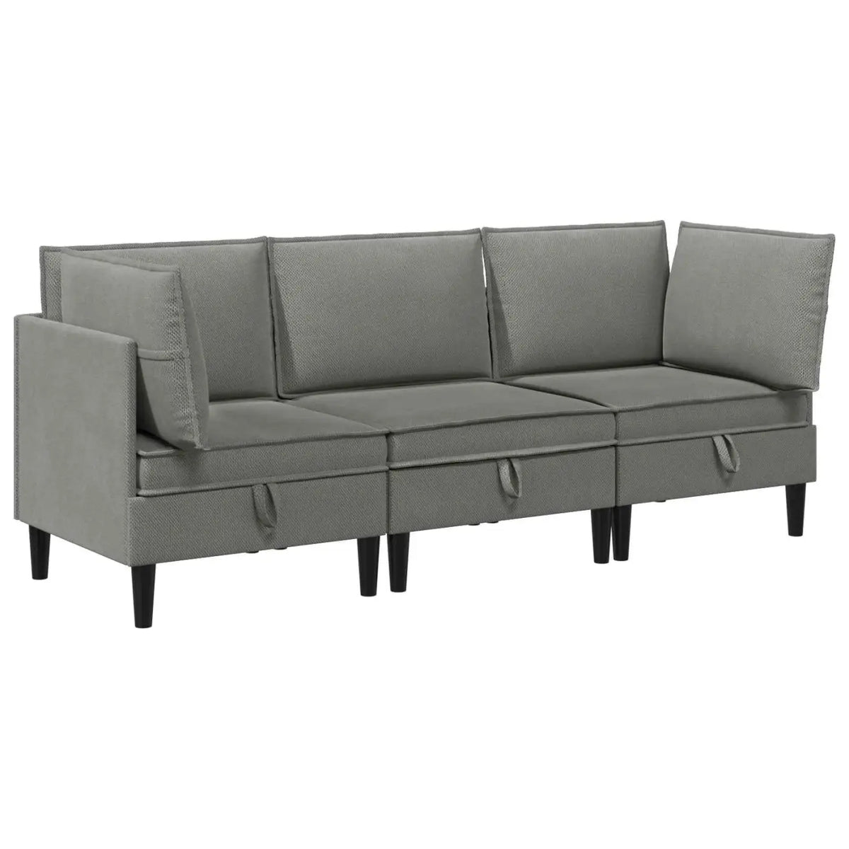 Ensemble de meubles pour le salon 3 pc Gris foncé Tissu - XIOS