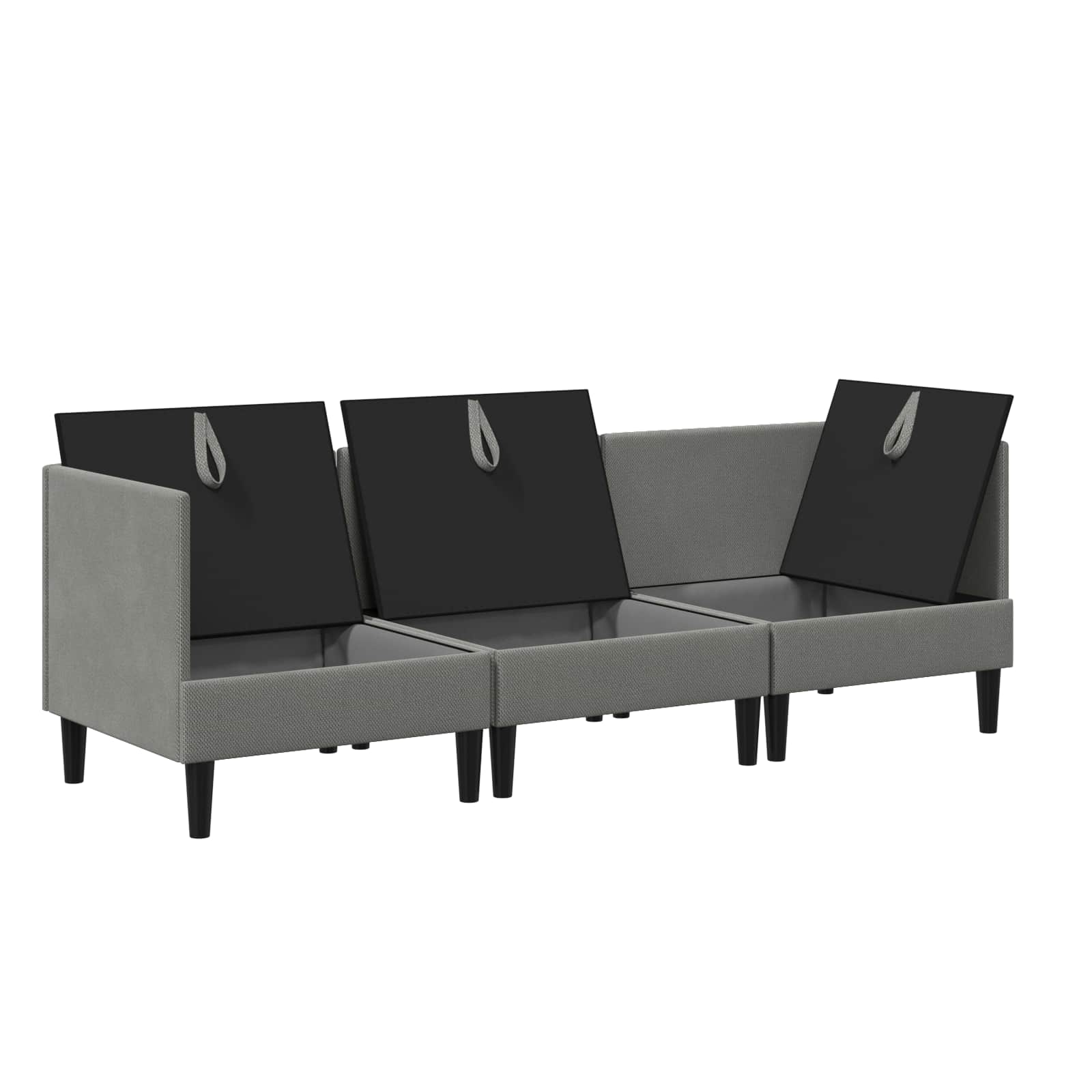 Ensemble de meubles pour le salon 3 pcs Gris foncé Tissu