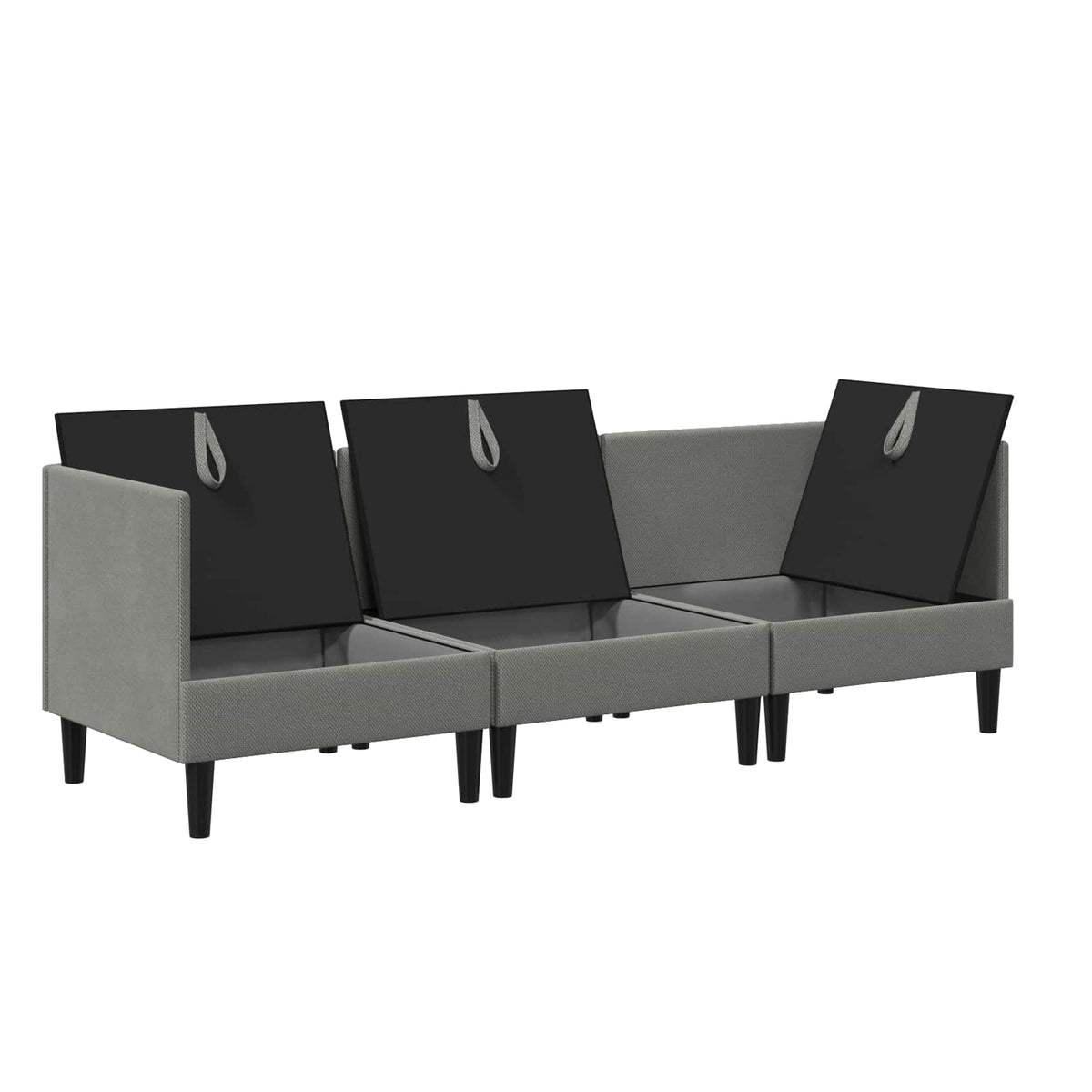 Ensemble de meubles pour le salon 3 pc Gris foncé Tissu