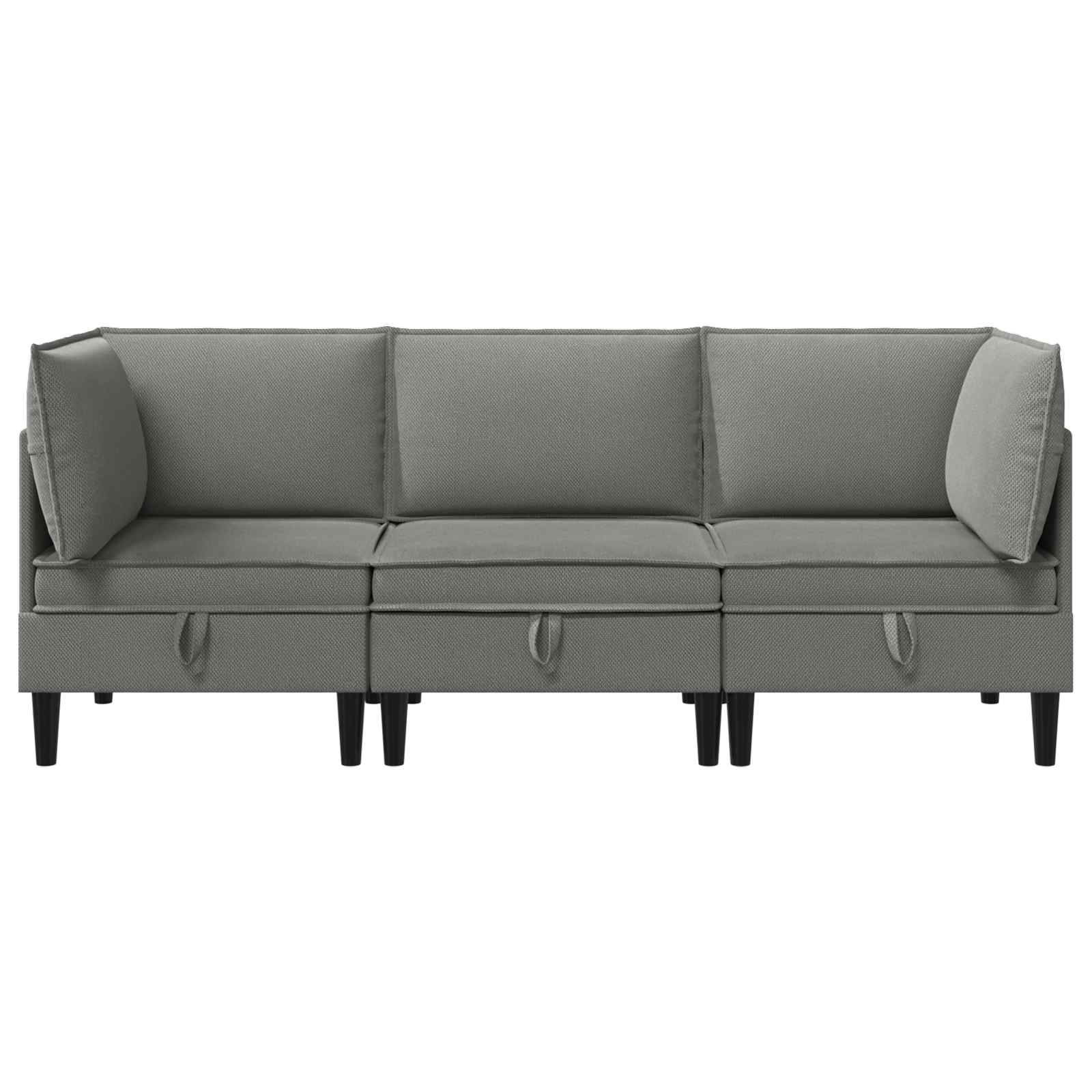 Ensemble de meubles pour le salon 3 pcs Gris foncé Tissu
