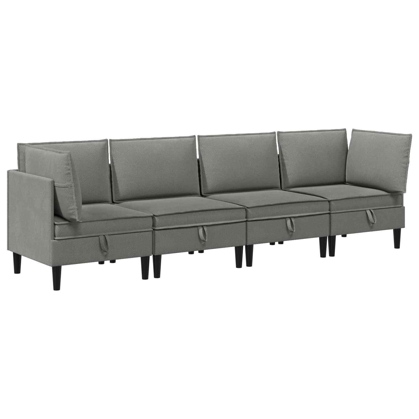 Ensemble de meubles pour le salon 4 pcs Gris foncé Tissu