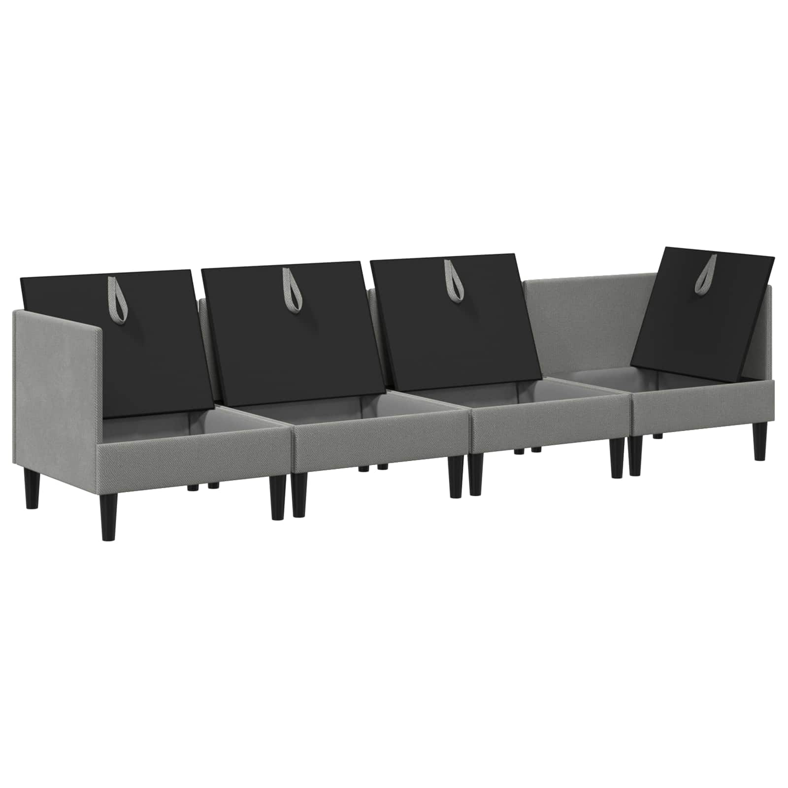Ensemble de meubles pour le salon 4 pc Gris foncé Tissu