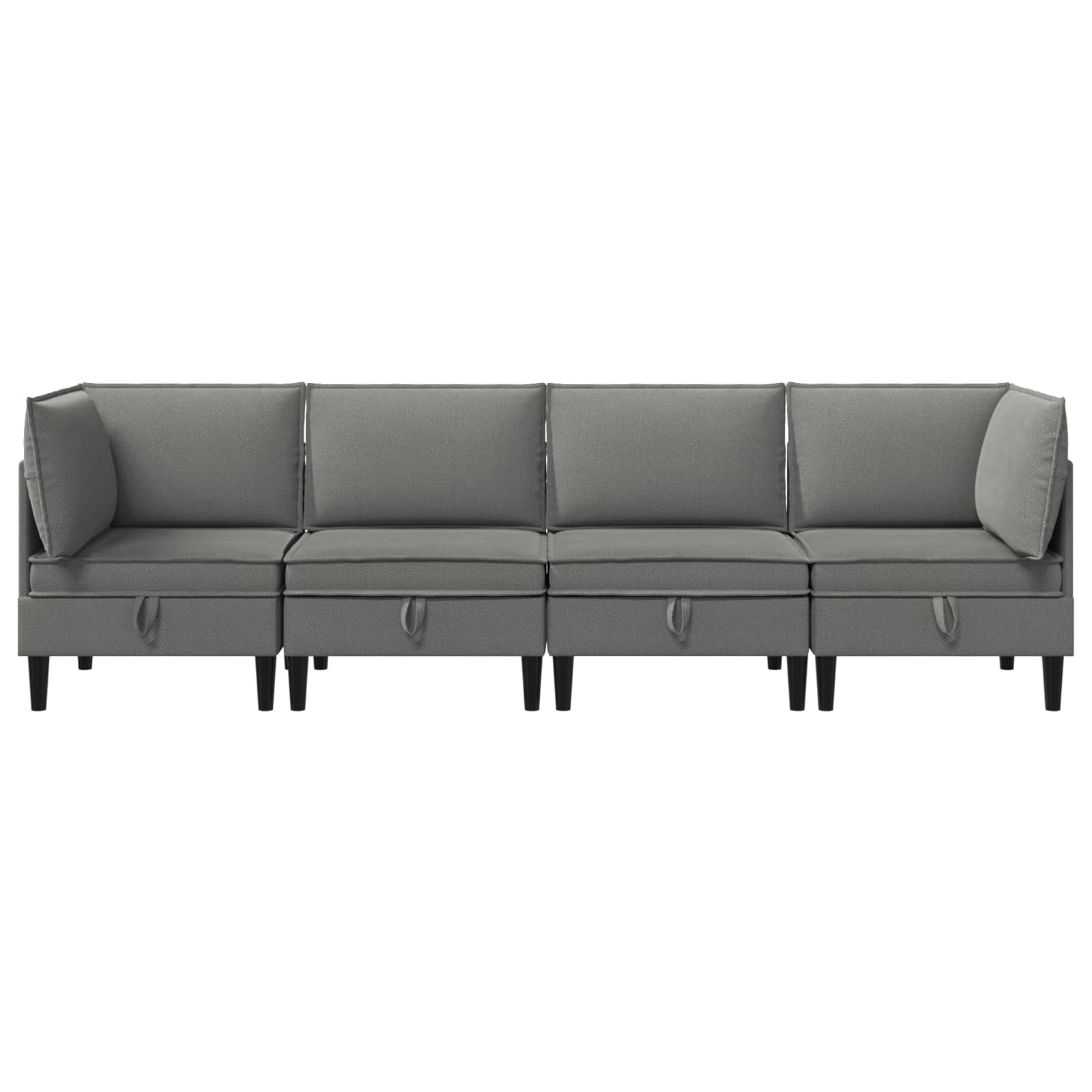 Ensemble de meubles pour le salon 4 pcs Gris foncé Tissu