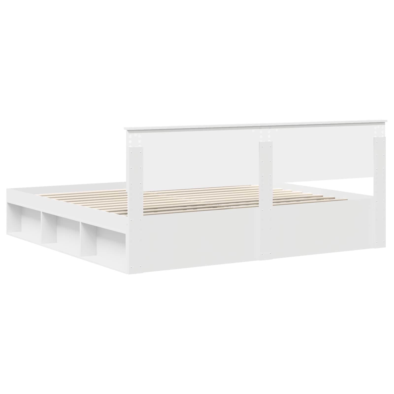 Cadre de lit avec tête de lit Blanc 200 x 200 cm Pin massif - XIOS
