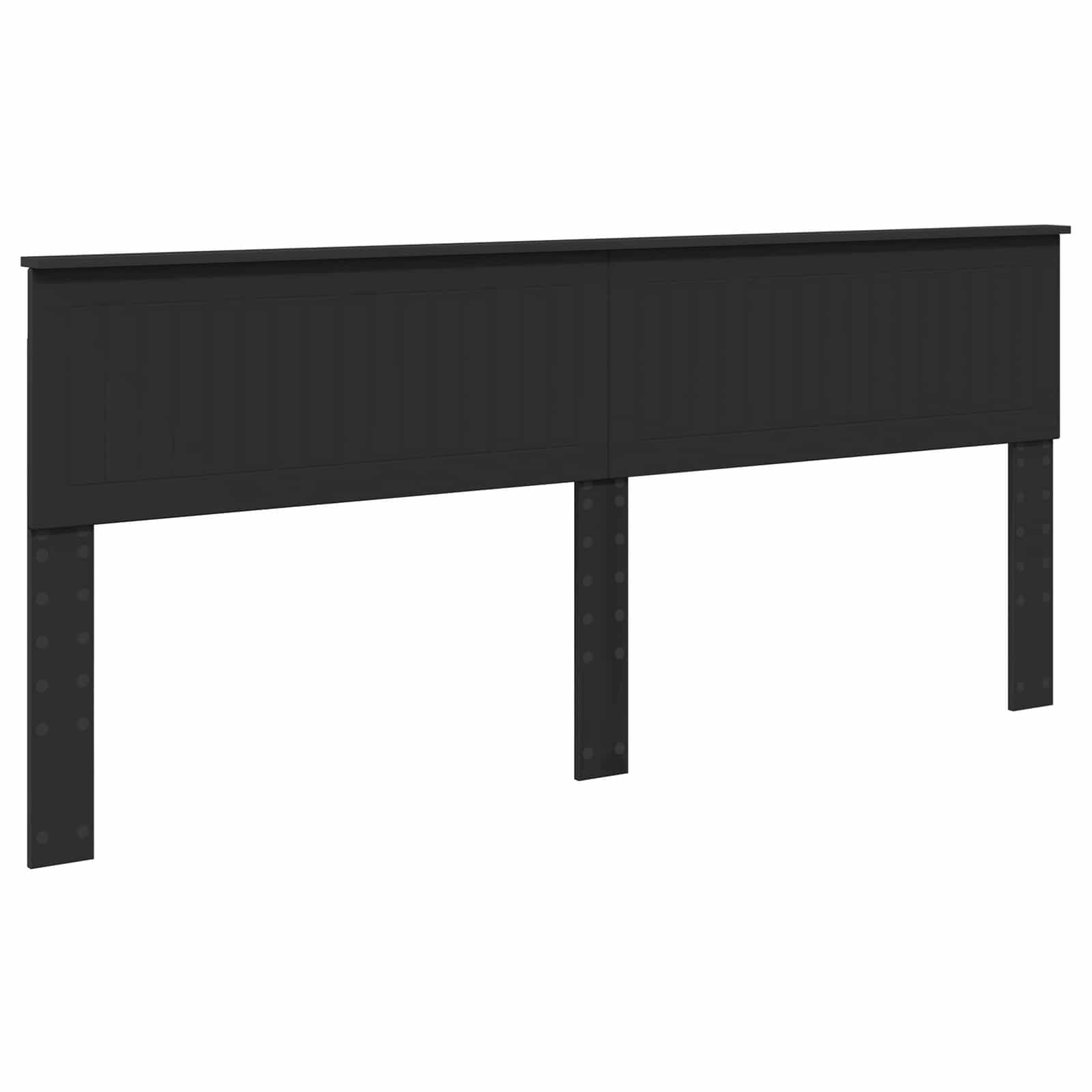 Cadre de lit avec tête de lit Noir 200 x 200 cm Pin massif - XIOS