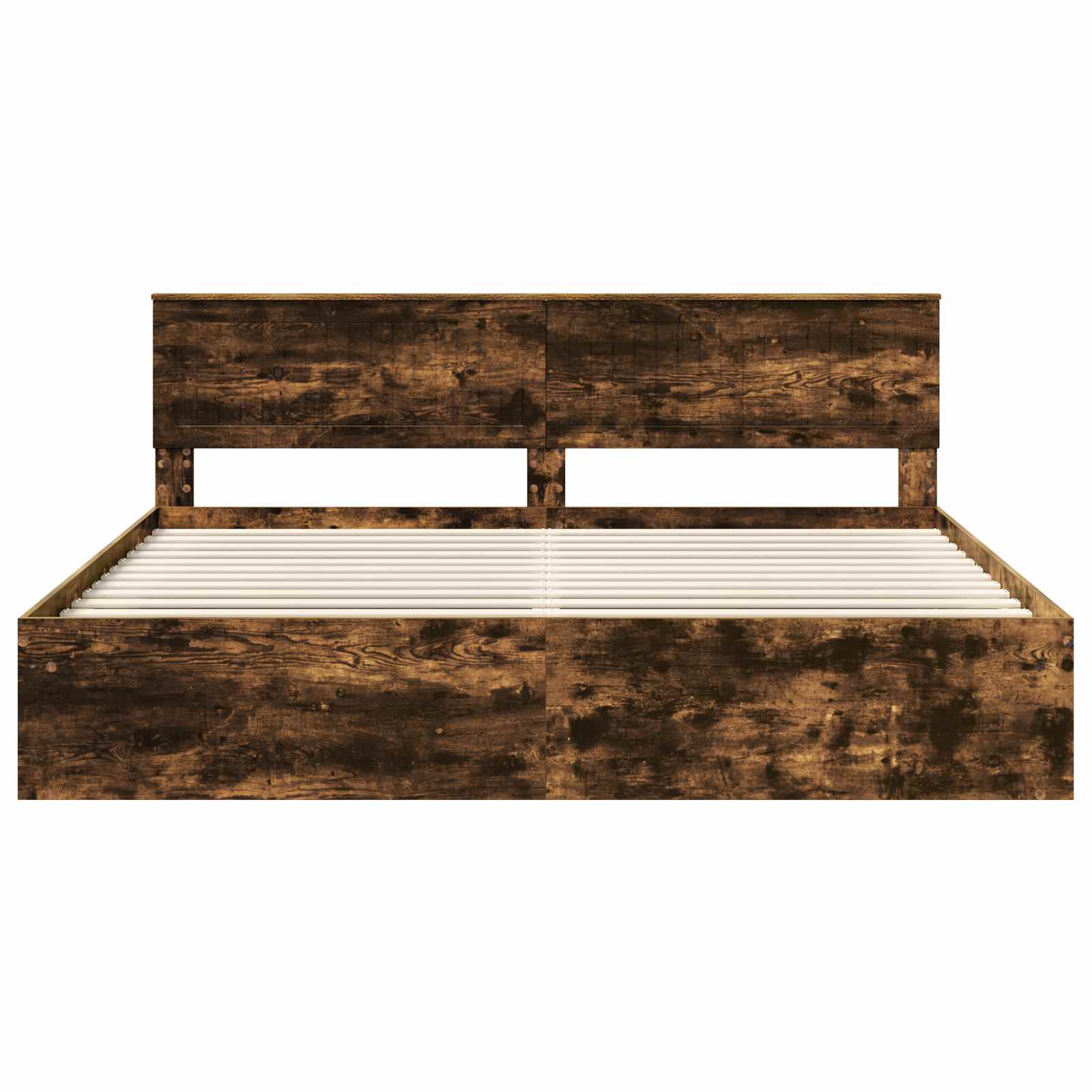 Cadre de lit Chêne fumé 200 x 200 cm Pin massif