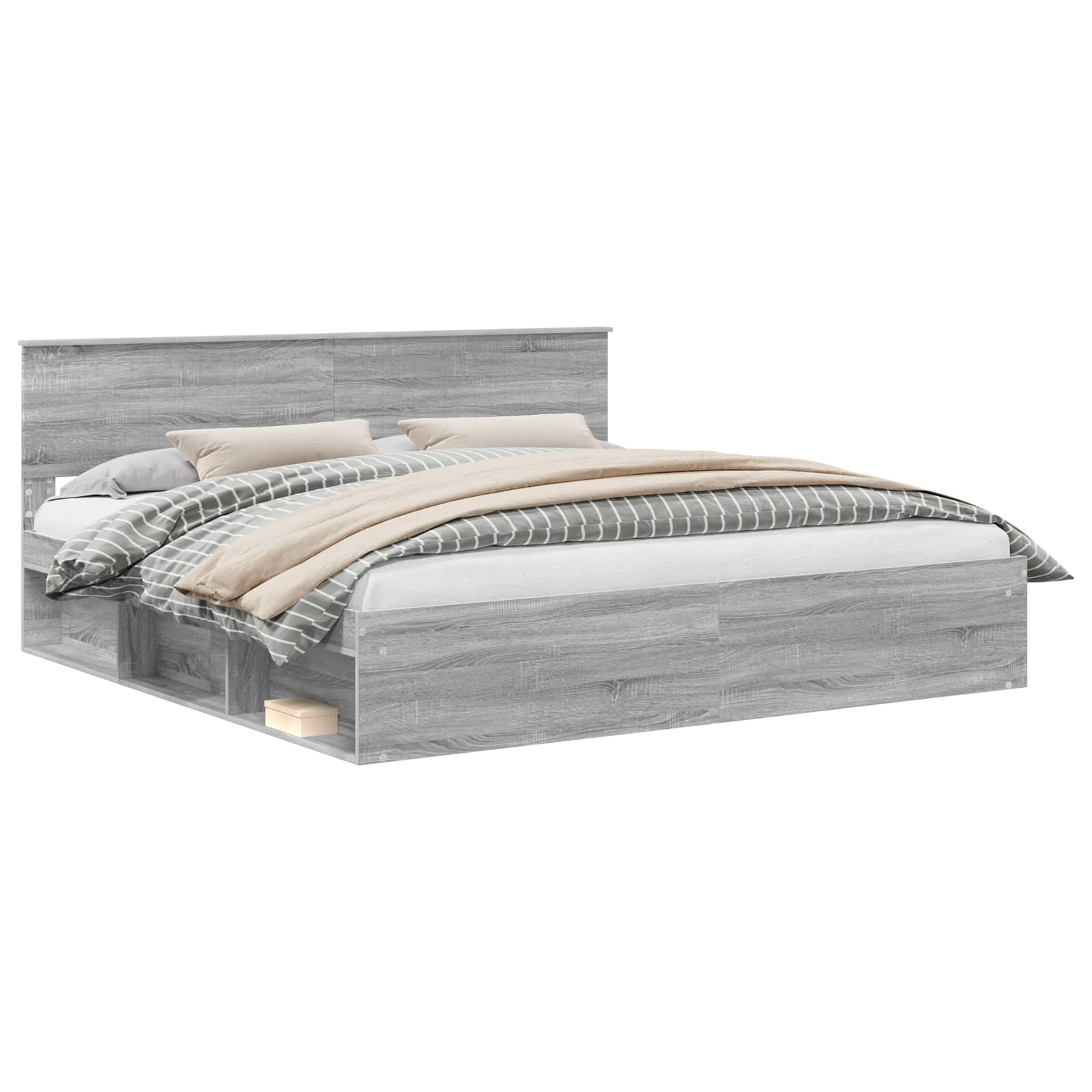 Cadre de lit Gris Sonoma 200 x 200 cm Pin massif - XIOS