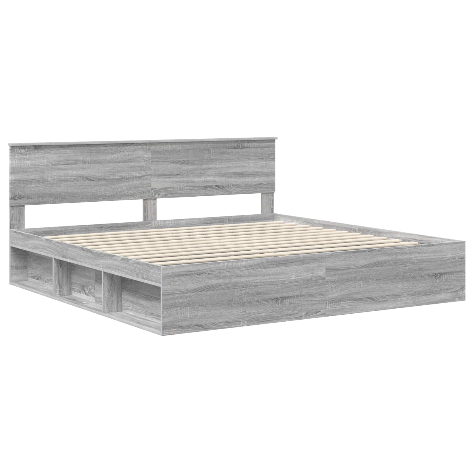 Cadre de lit Gris Sonoma 200 x 200 cm Pin massif - XIOS