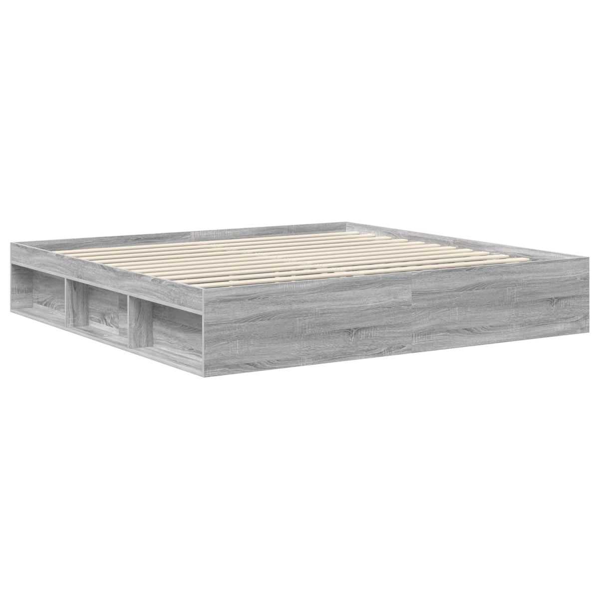 Cadre de lit Sonoma gris 200 x 200 cm Pin massif