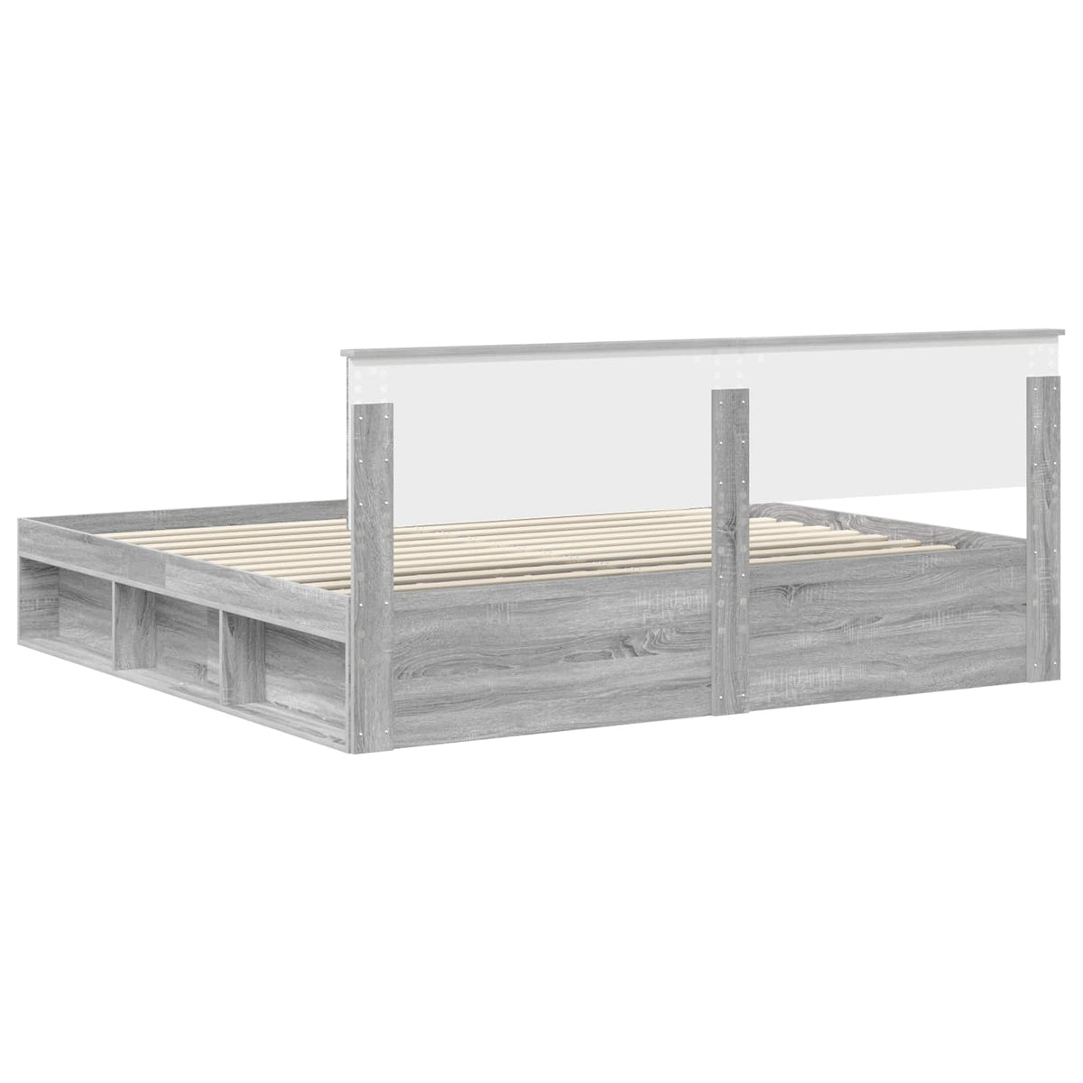 Cadre de lit Sonoma gris 200 x 200 cm Pin massif