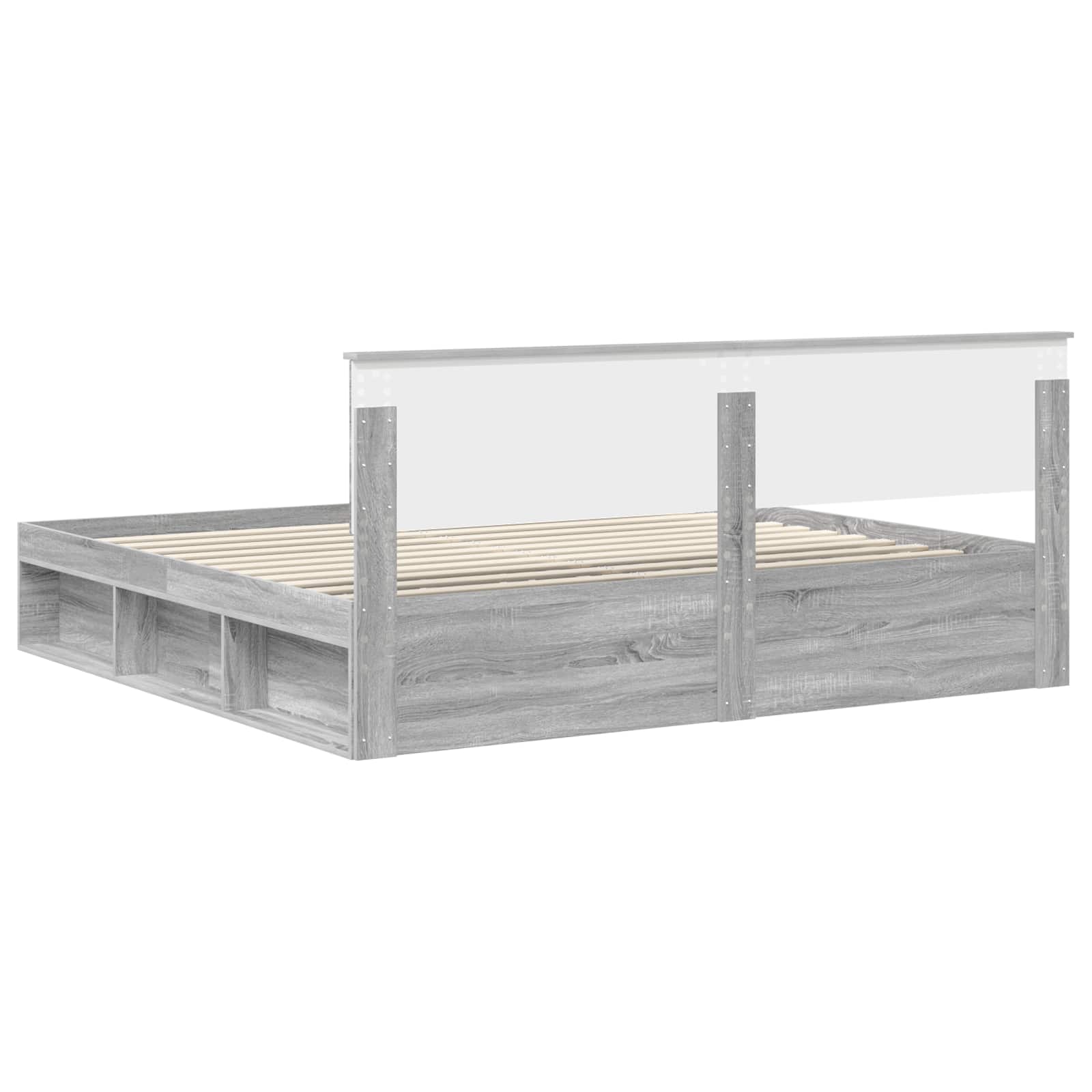 Cadre de lit Gris Sonoma 200 x 200 cm Pin massif - XIOS