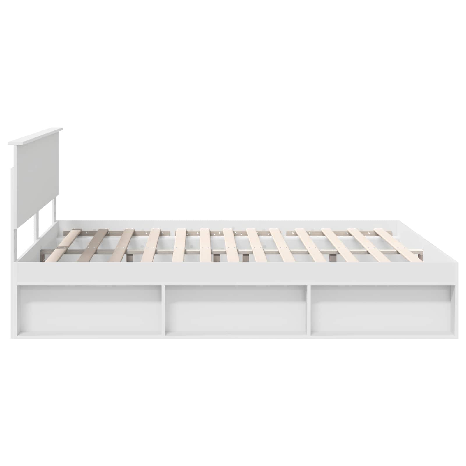 Cadre de lit avec tête de lit Blanc 180 x 200 cm Pin massif - XIOS