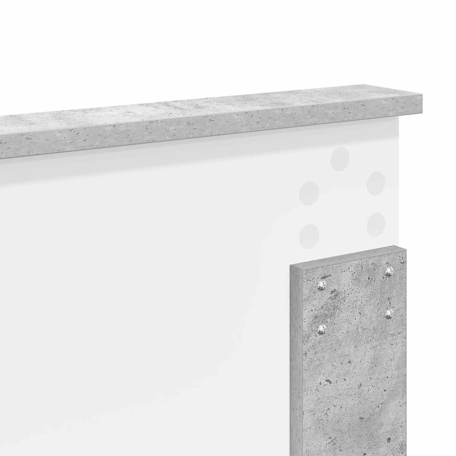 Cadre de lit avec tête de lit Béton 180 x 200 cm Pin massif - XIOS