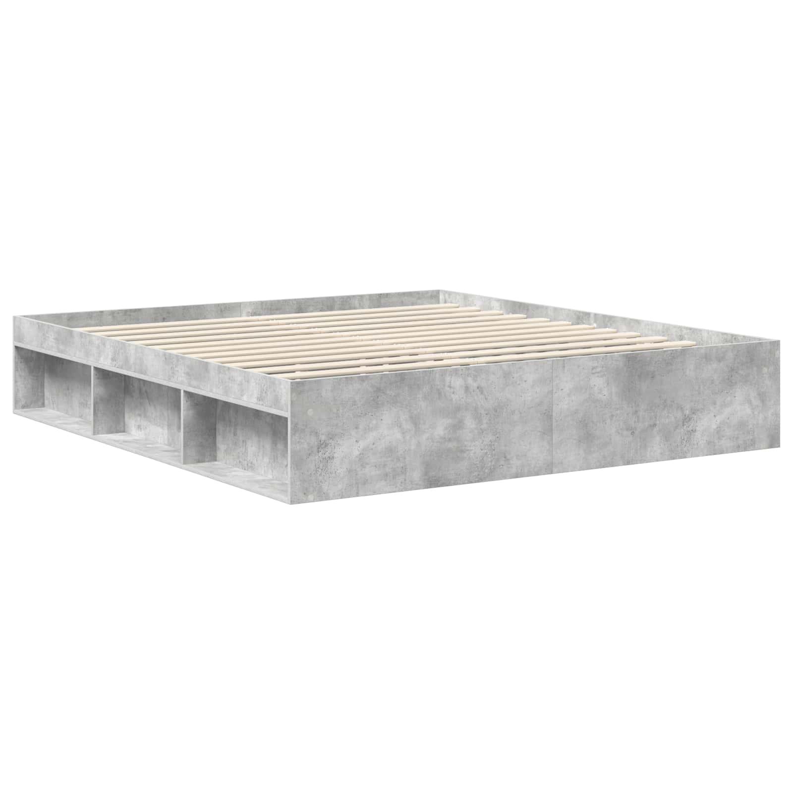 Cadre de lit avec tête de lit Béton 180 x 200 cm Pin massif - XIOS