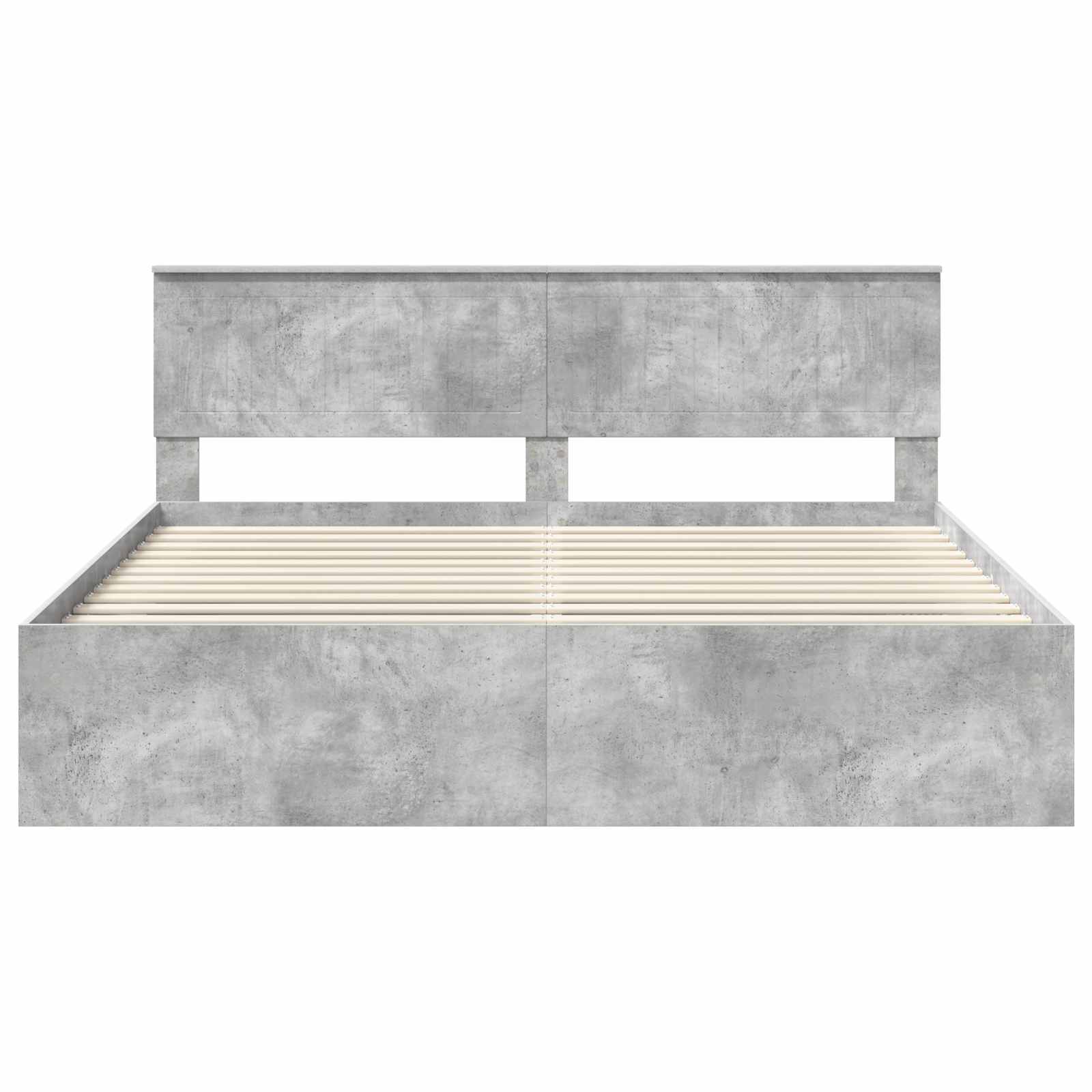 Cadre de lit avec tête de lit Béton 180 x 200 cm Pin massif - XIOS