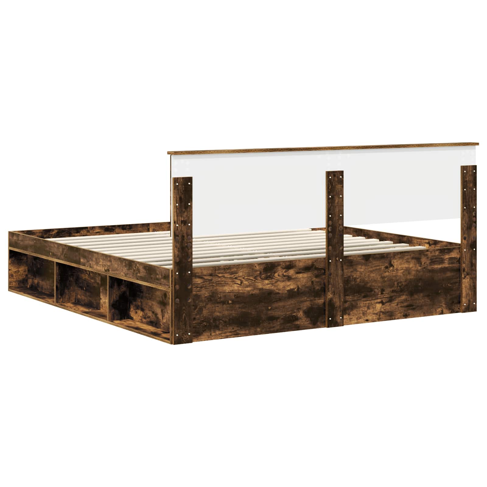 Cadre de lit Chêne fumé 180 x 200 cm Pin massif - XIOS