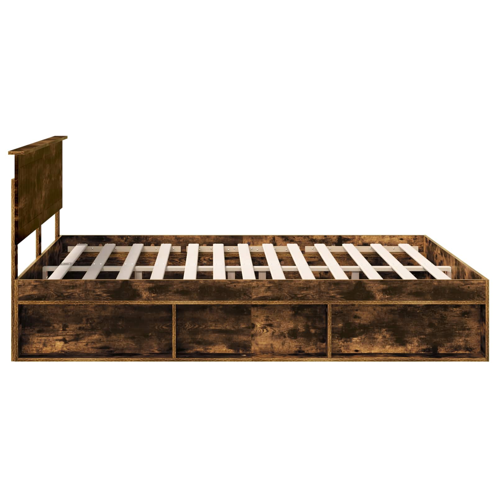 Cadre de lit Chêne fumé 180 x 200 cm Pin massif - XIOS