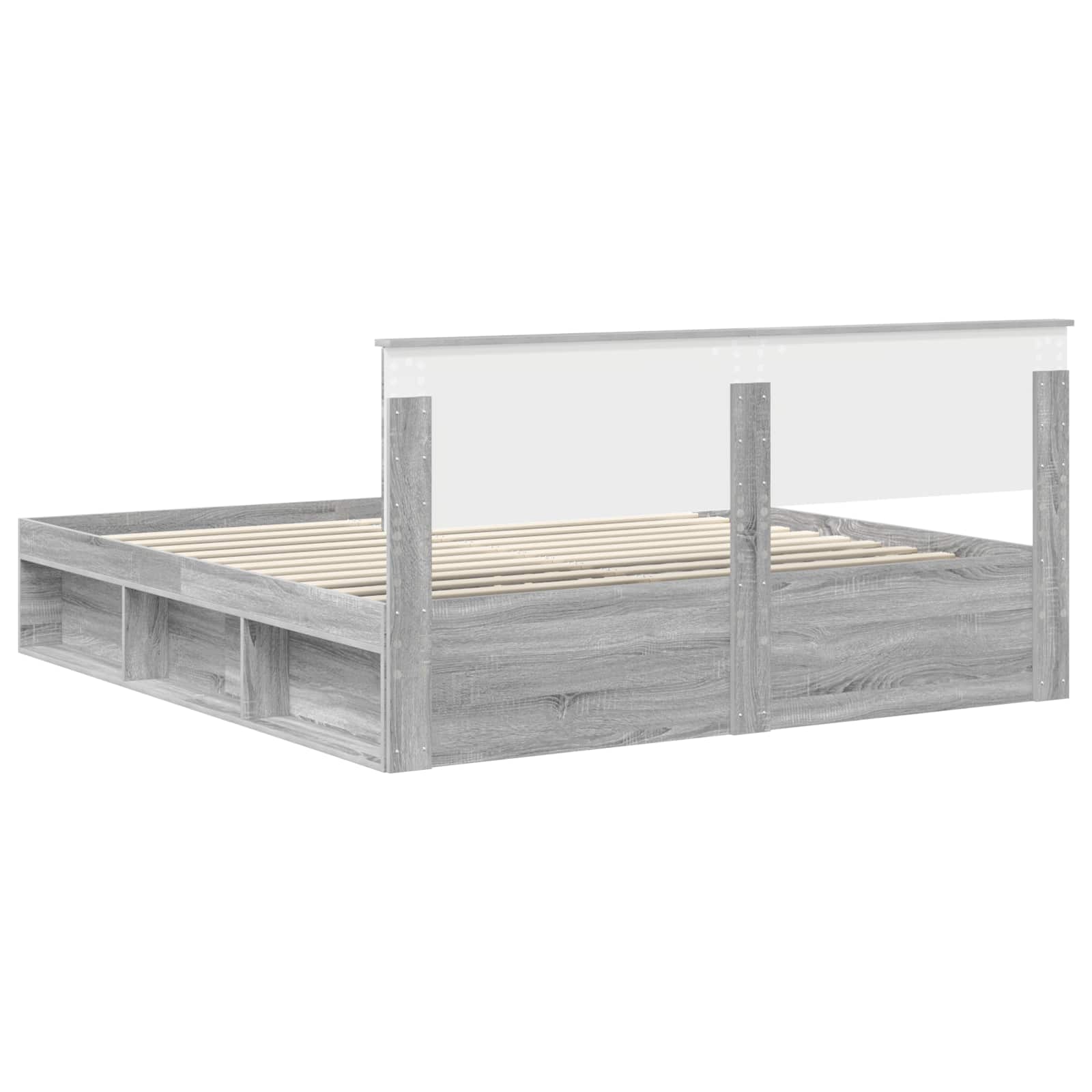 Cadre de lit Gris Sonoma 180 x 200 cm Pin massif - XIOS