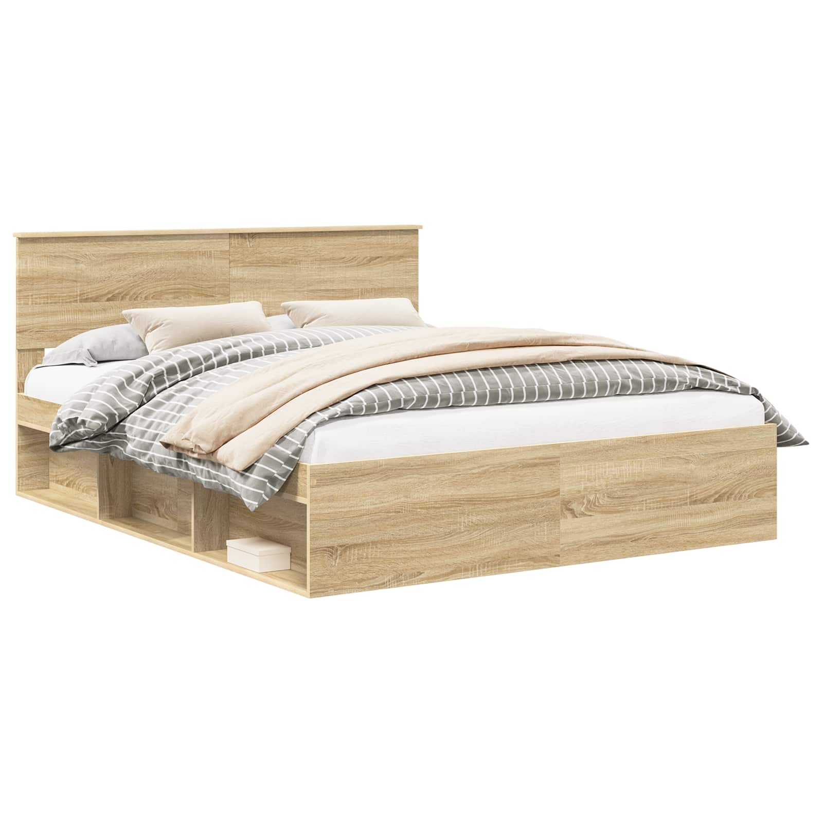 Cadre de lit avec tête de lit Sonoma 160 x 200 cm Pin massif - XIOS