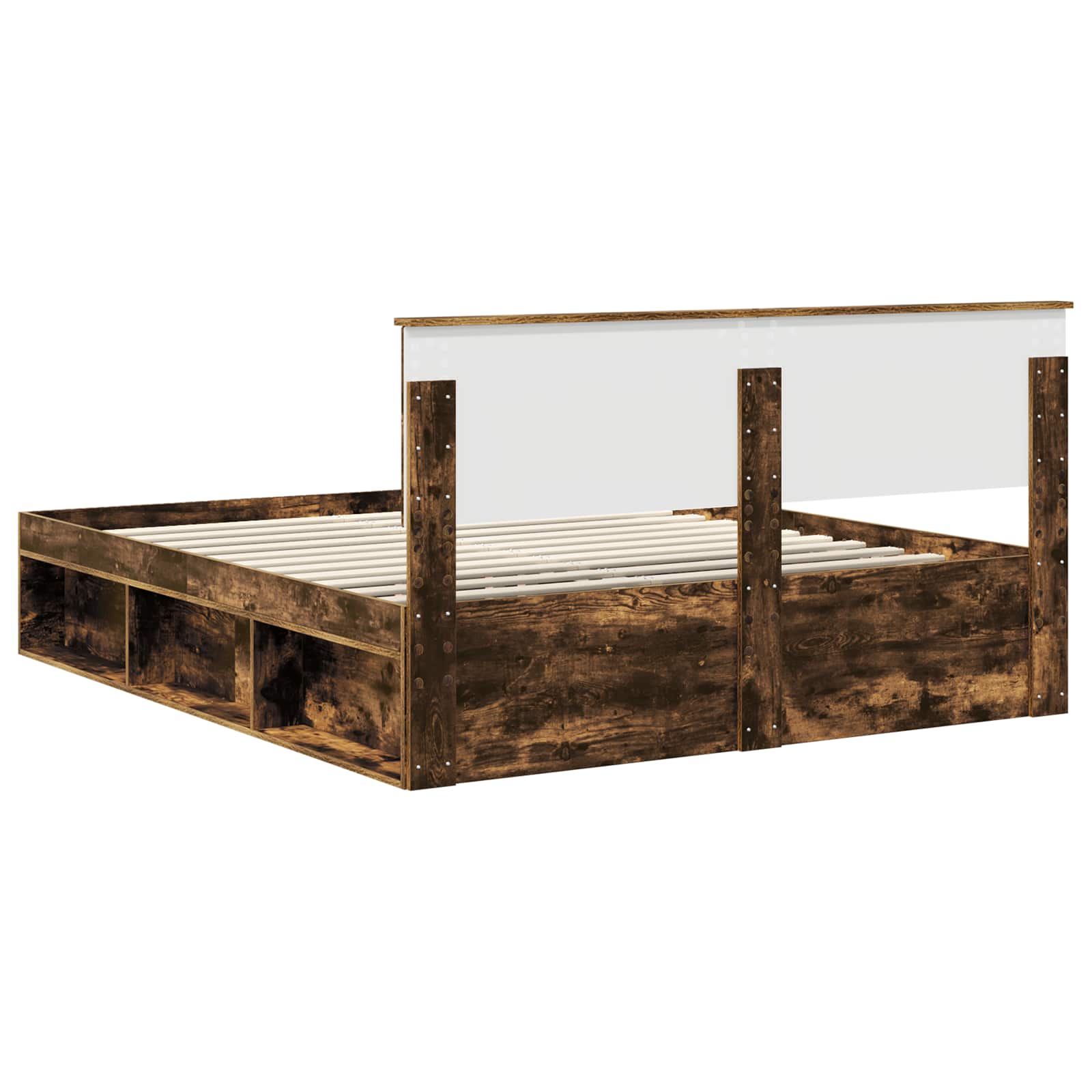 Cadre de lit Chêne fumé 160 x 200 cm Pin massif - XIOS