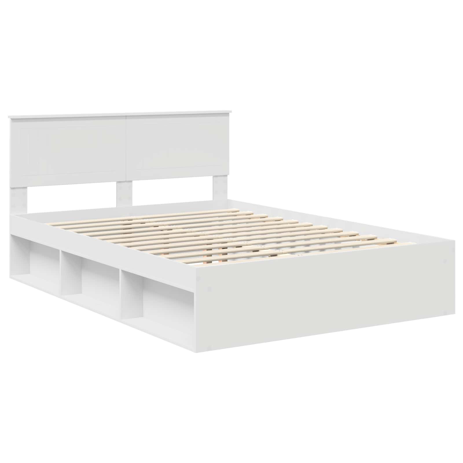Cadre de lit avec tête de lit Blanc 140 x 190 cm Pin massif - XIOS