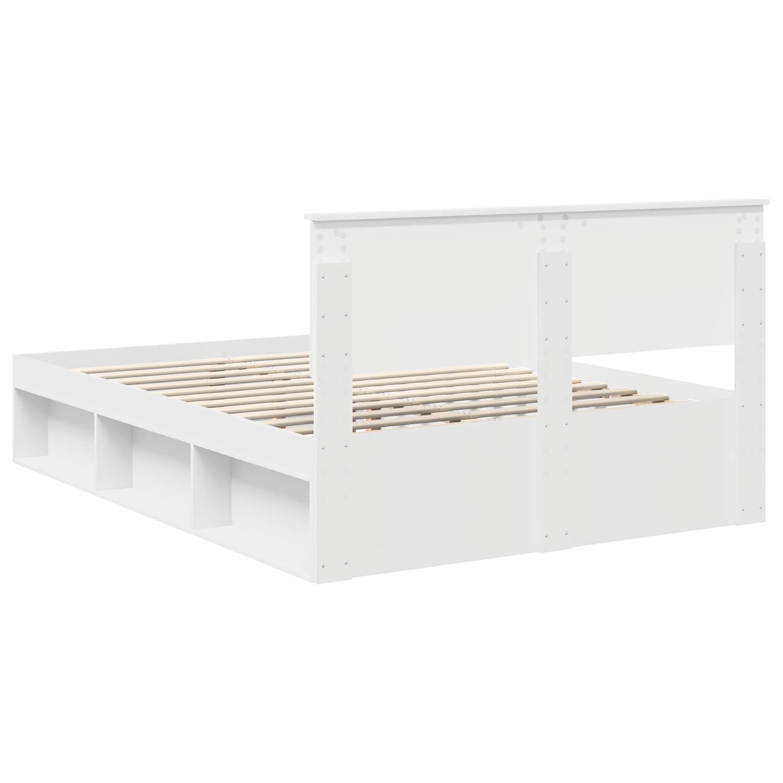 Cadre de lit avec tête de lit Blanc 140 x 190 cm Pin massif
