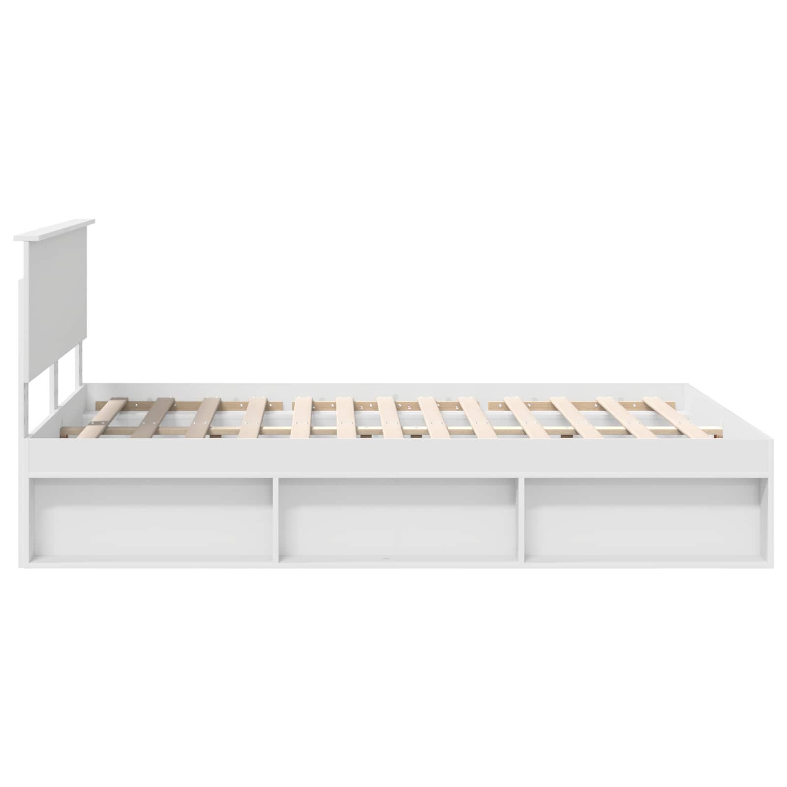 Cadre de lit avec tête de lit Blanc 140 x 190 cm Pin massif - XIOS