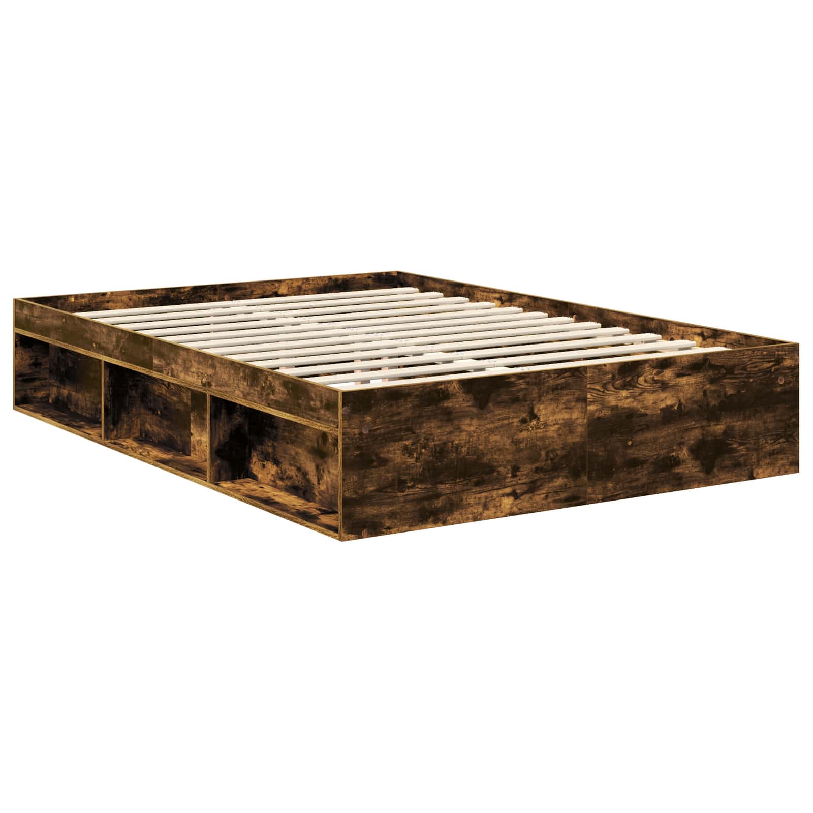 Cadre de lit Chêne fumé 140 x 190 cm Pin massif - XIOS