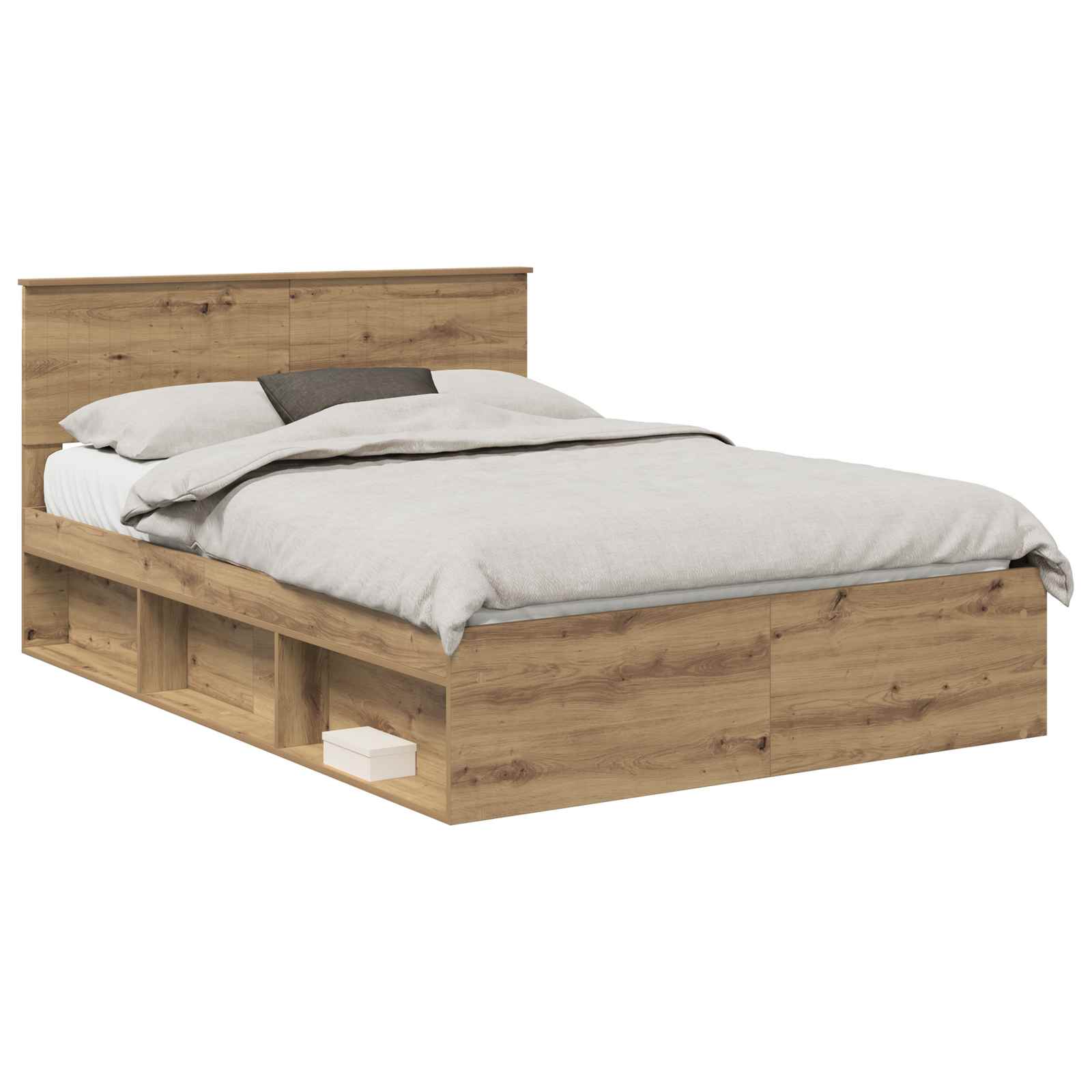 Cadre de lit Chêne artisan 140 x 190 cm Pin massif - XIOS