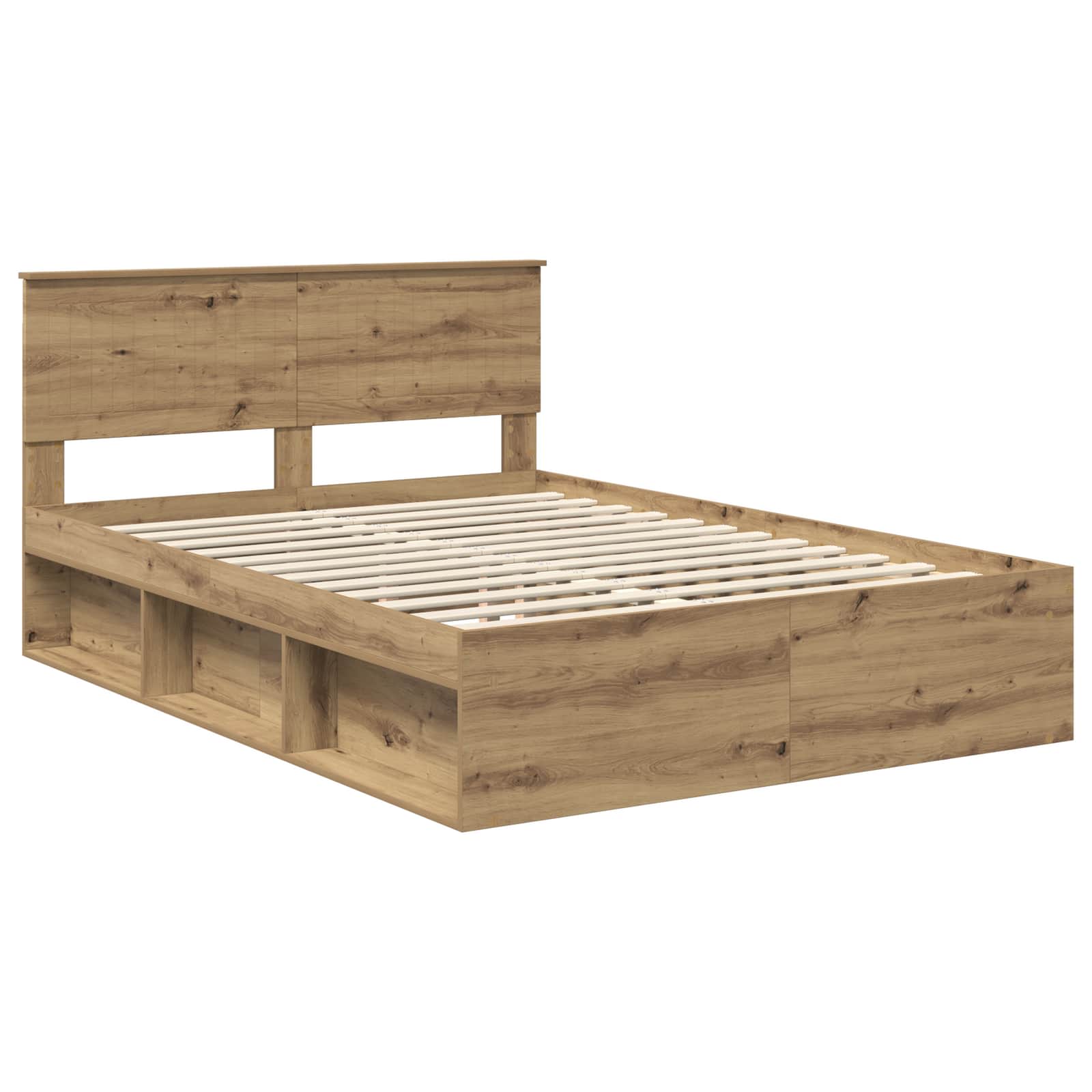 Cadre de lit Chêne artisan 140 x 190 cm Pin massif - XIOS