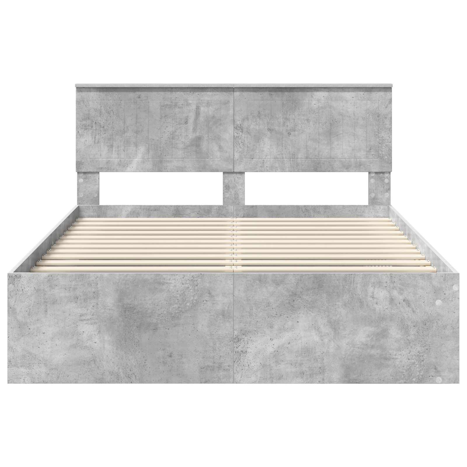 Cadre de lit Gris Béton 135 x 190 cm Pin massif - XIOS