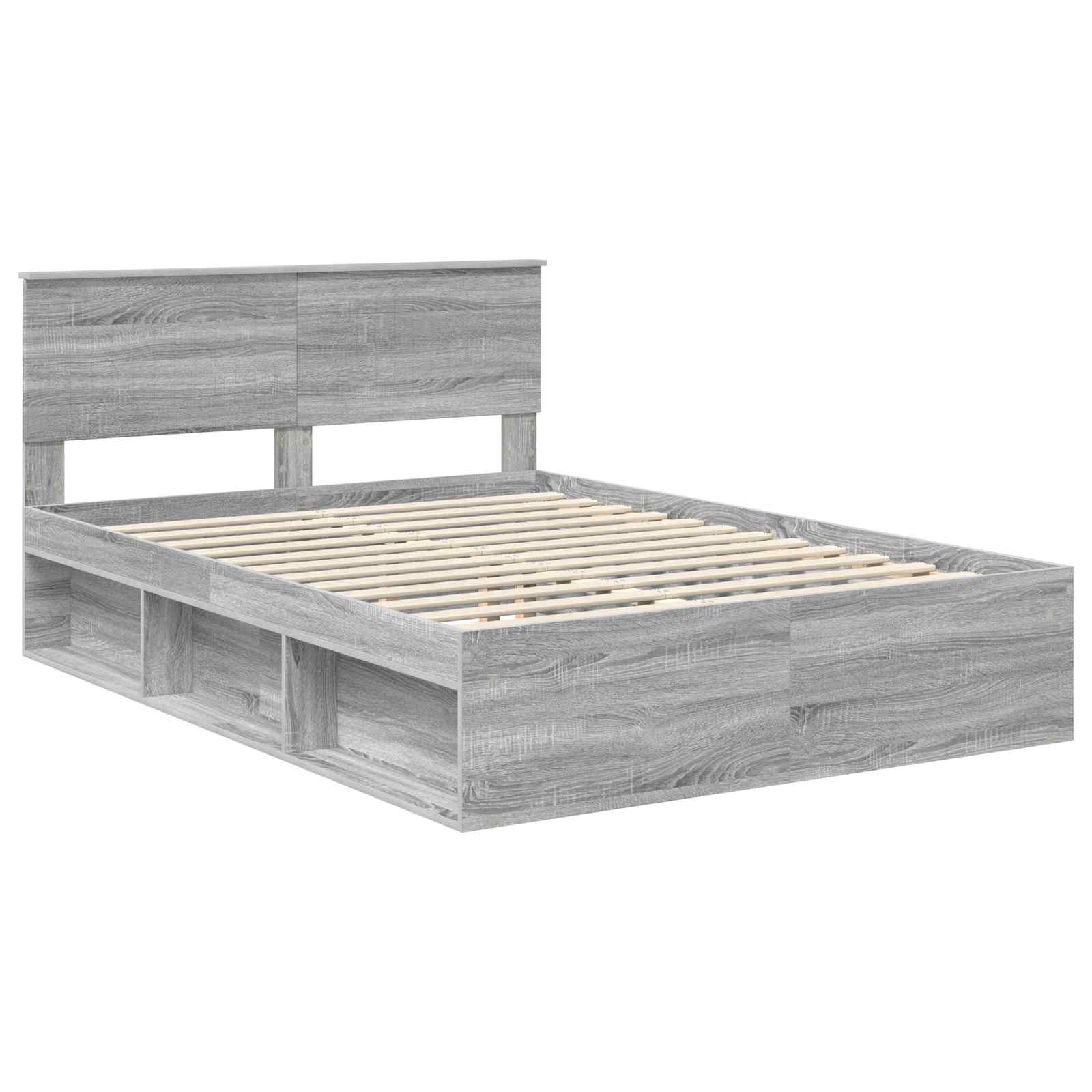 Cadre de lit Gris Sonoma 135 x 190 cm Pin massif - XIOS