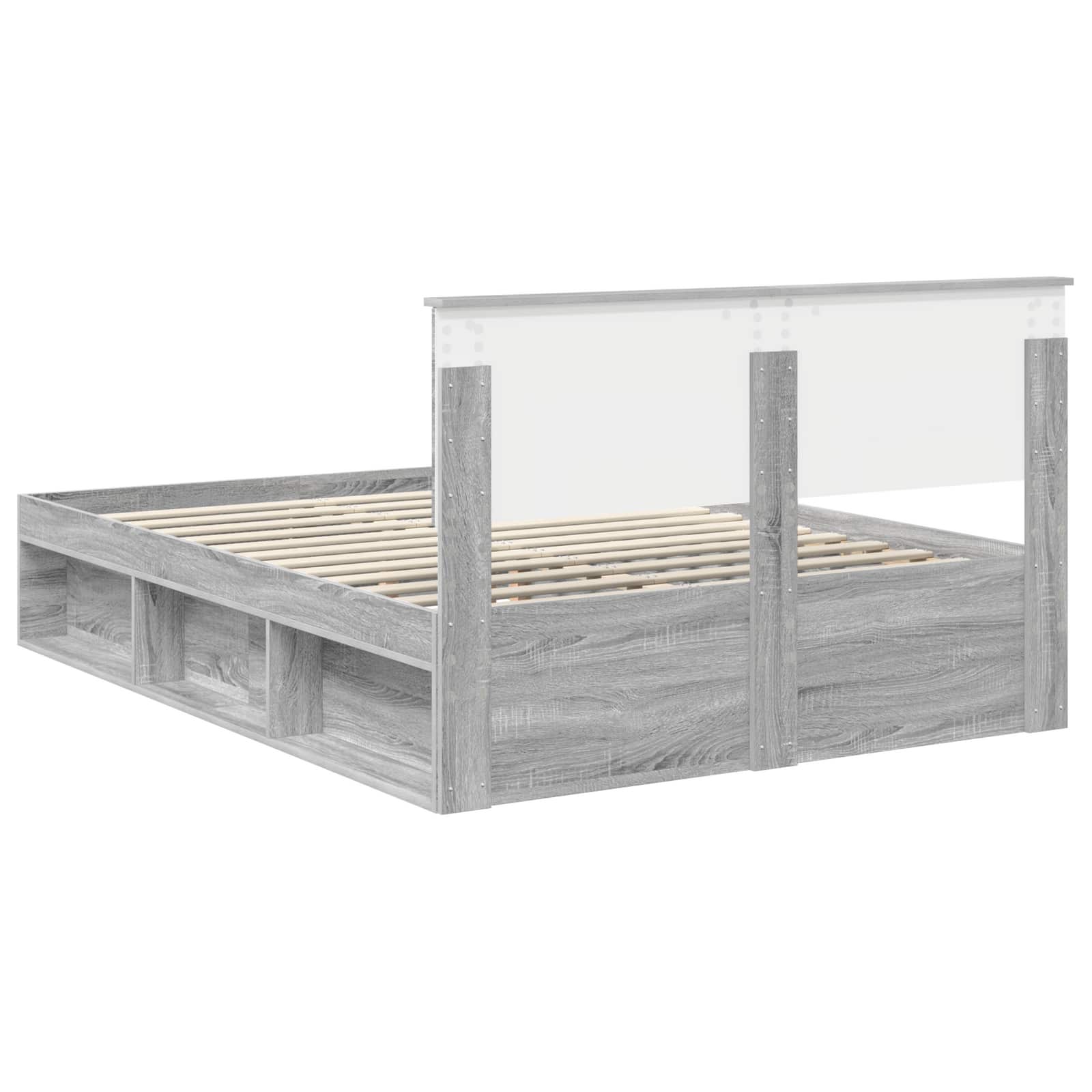 Cadre de lit Gris Sonoma 135 x 190 cm Pin massif - XIOS
