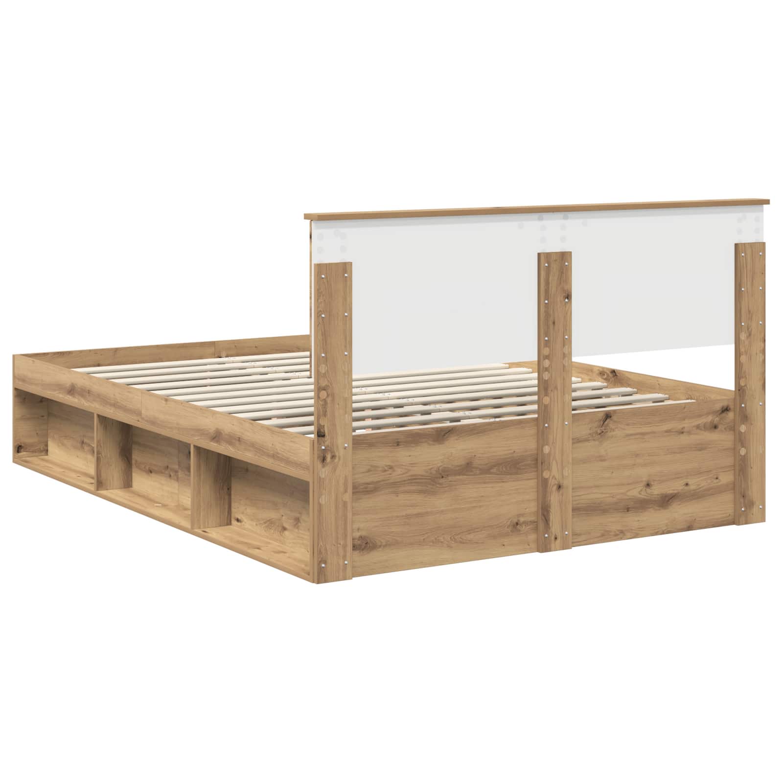 Cadre de lit Chêne artisan 135 x 190 cm Pin massif