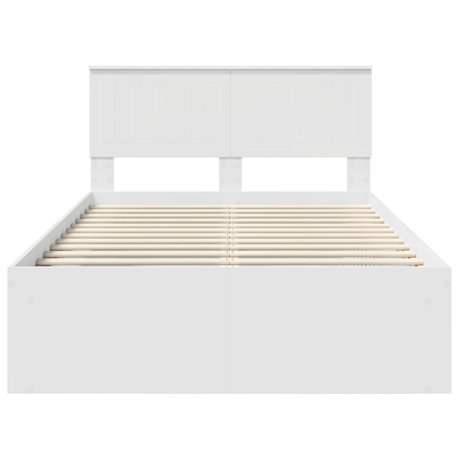 Cadre de lit avec tête de lit Blanc 120 x 200 cm Pin massif - XIOS
