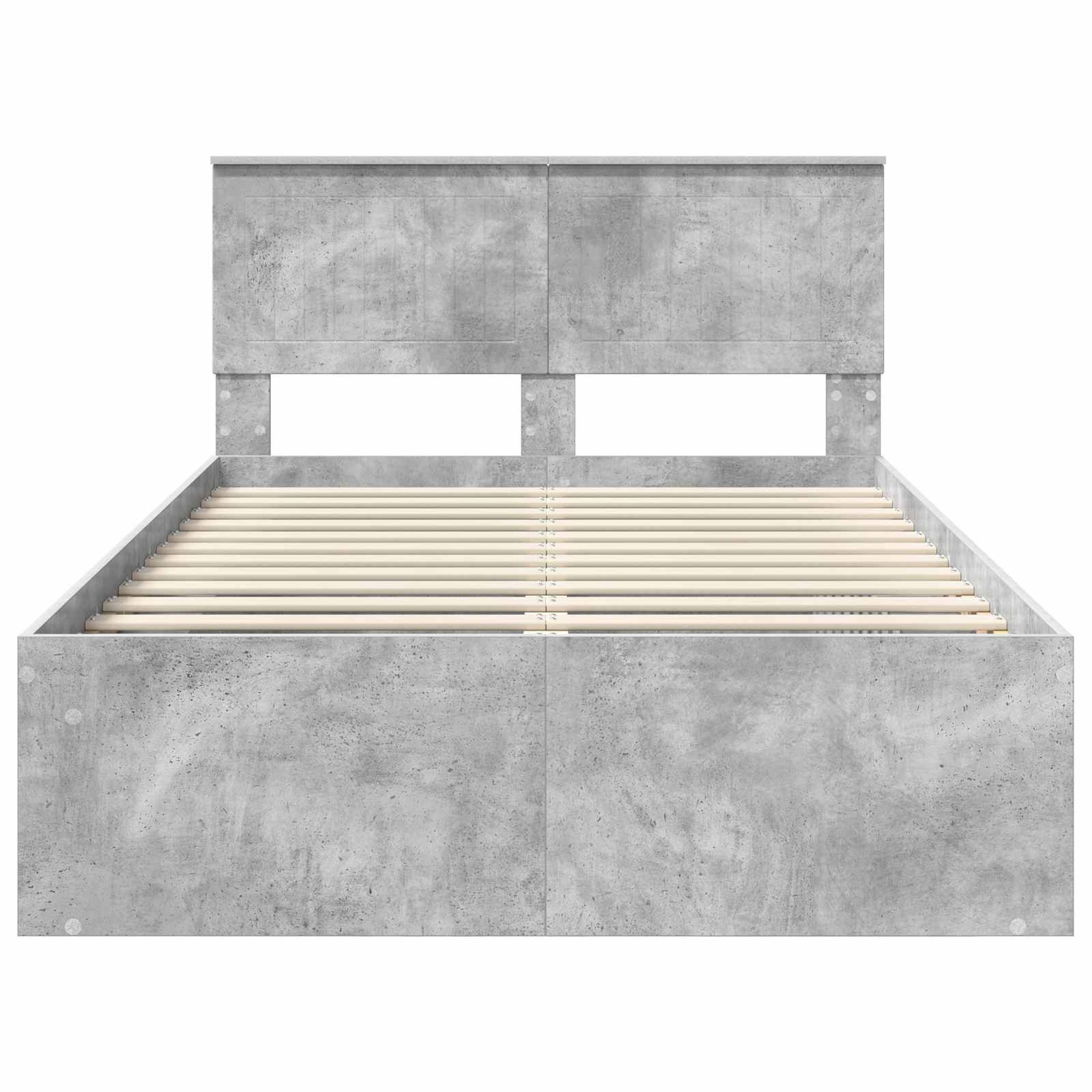 Cadre de lit avec tête de lit Béton 120 x 200 cm Pin massif - XIOS