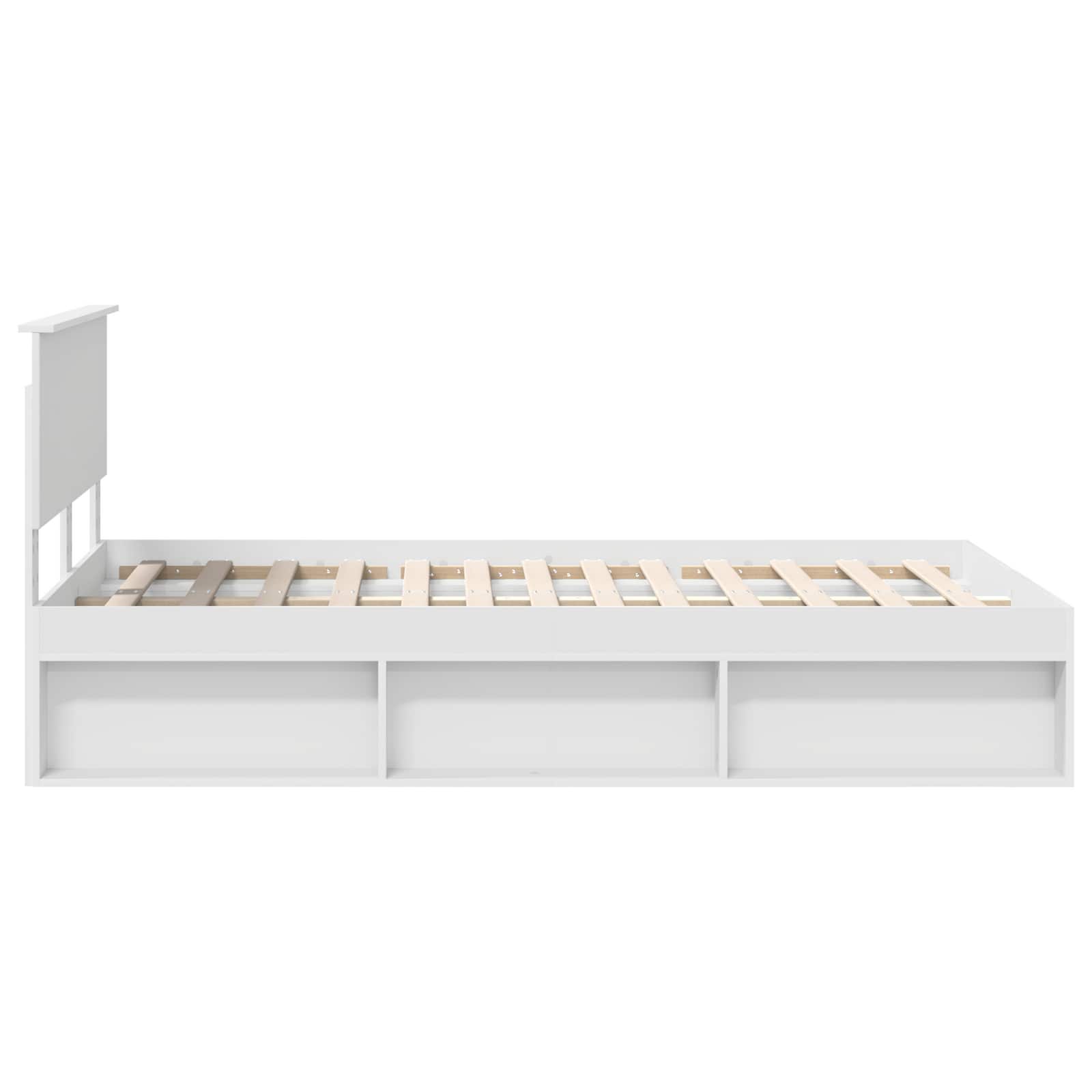 Cadre de lit avec tête de lit Blanc 120 x 190 cm Pin massif - XIOS
