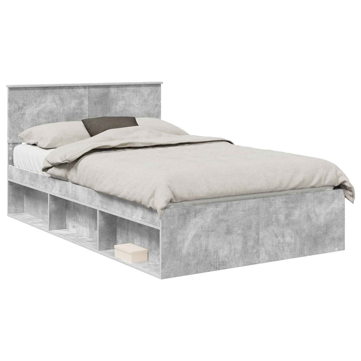 Cadre de lit Béton 120 x 190 cm Pin massif