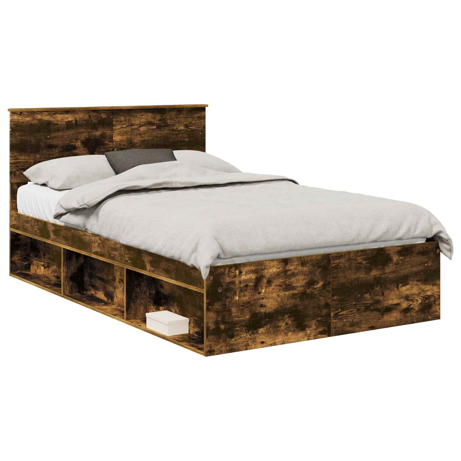 Cadre de lit Chêne fumé 120 x 190 cm Pin massif - XIOS